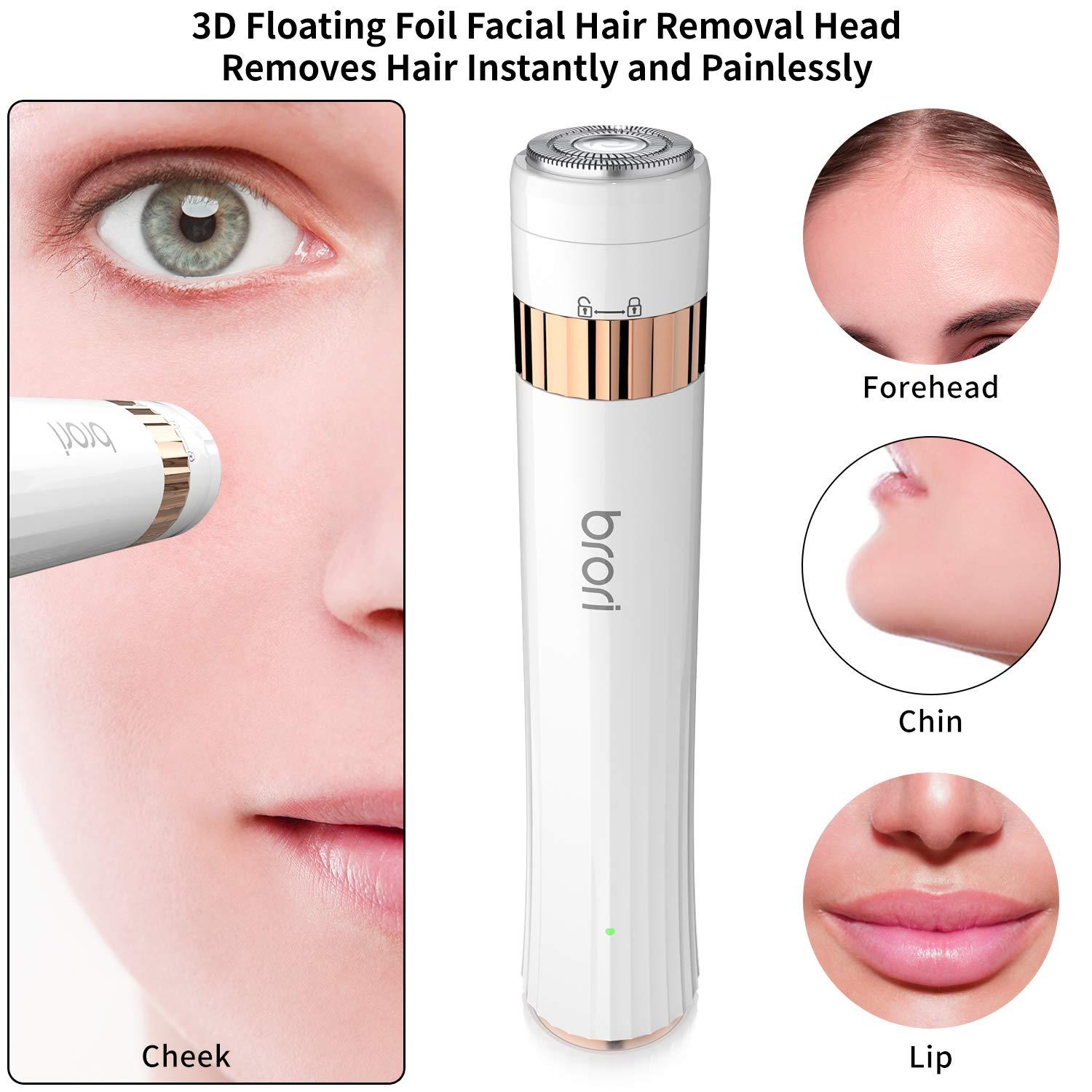 Brori Electric Facial Shaver Razor For Women Bikini Trimmer Painless