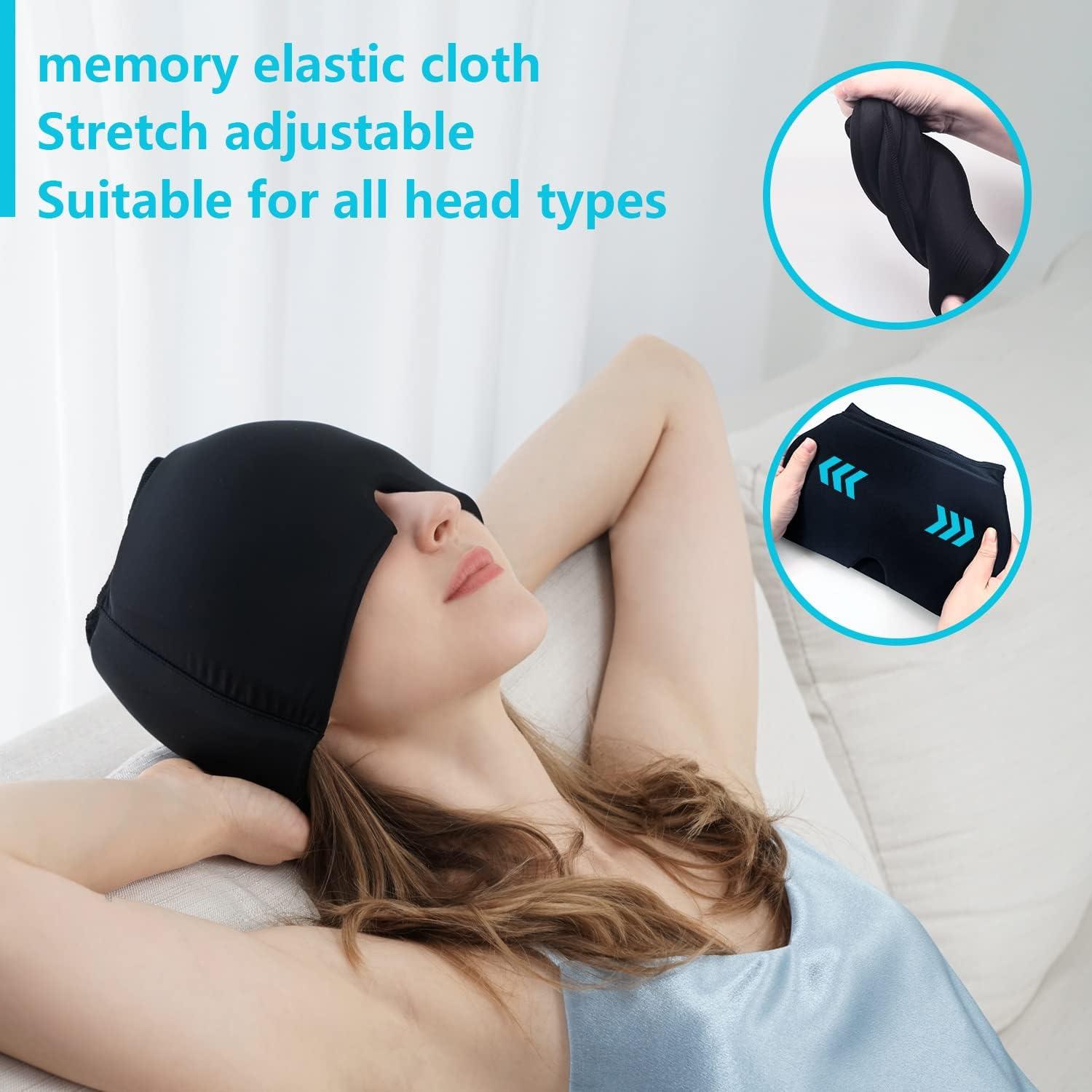 Kinsco Migraine Relief Cap Cold Hot Compress For Headache Relief Swelling Cooling Eye Mask