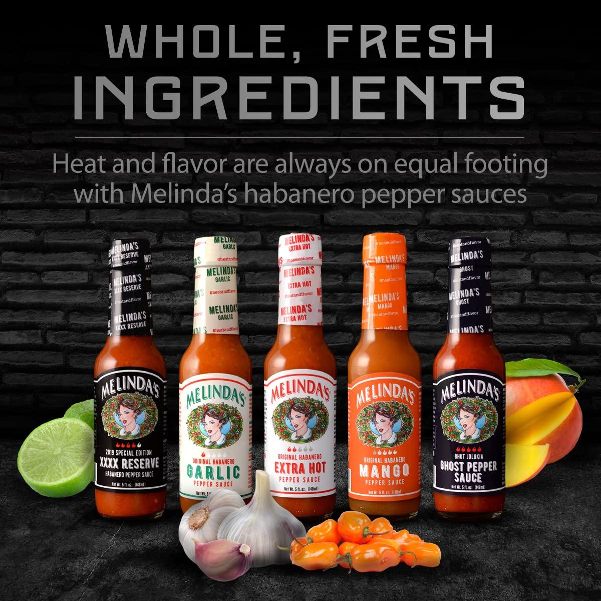 Melinda S Habanero Hot Sauce Variety Pack Pack Gourmet Gift Set With Xxxxtra Reserve Garlic