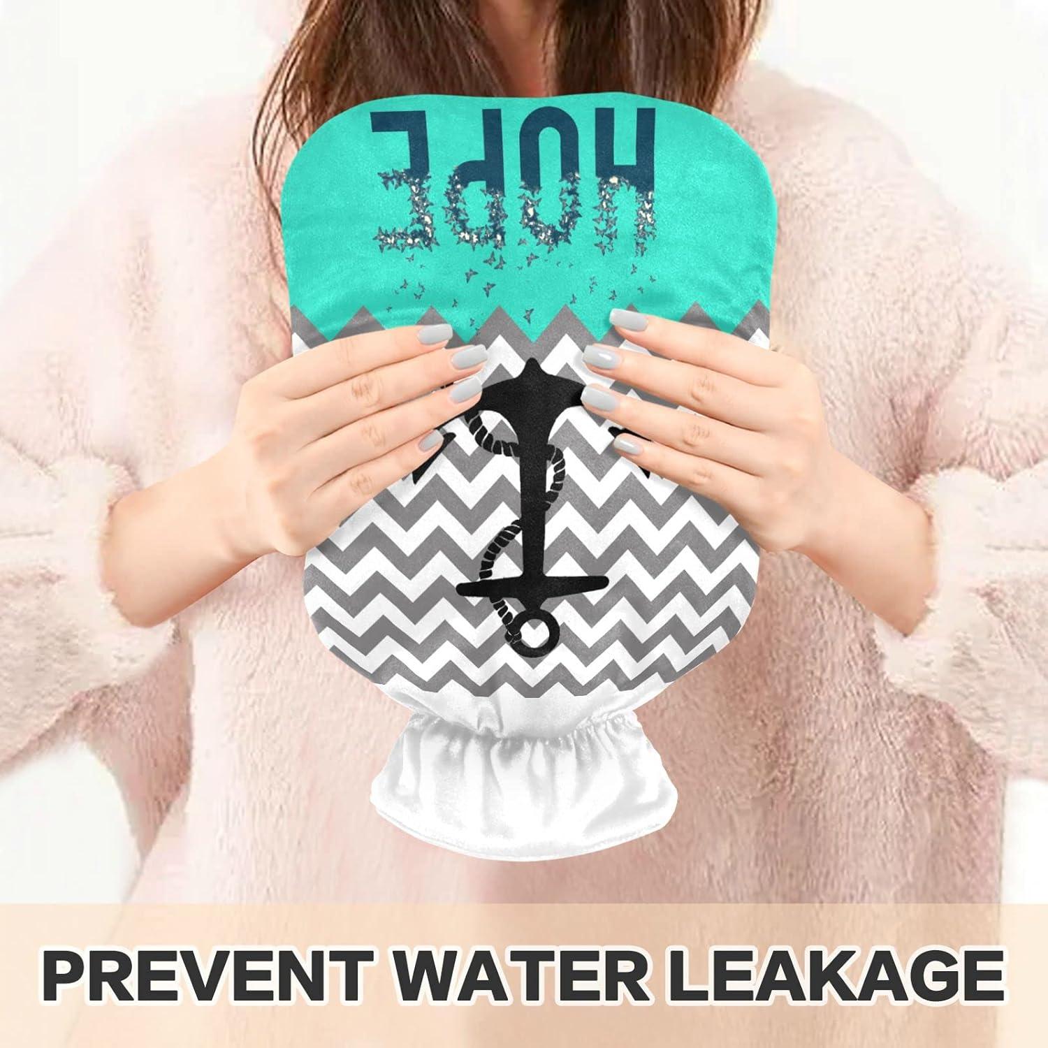 Naanle Nautical Anchor Hot Water Bottle L Transparent Large Hot Bottle For Bed Feet Pain