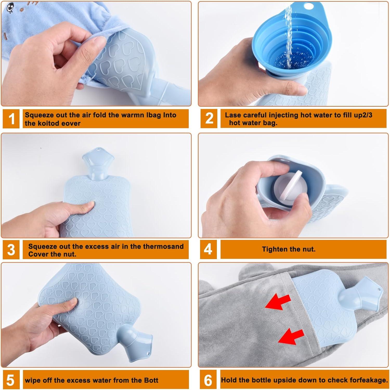 Rubber Hot Water Bottle With Soft Waist Cover Pain Relief For Neck Back Shoulders Legs