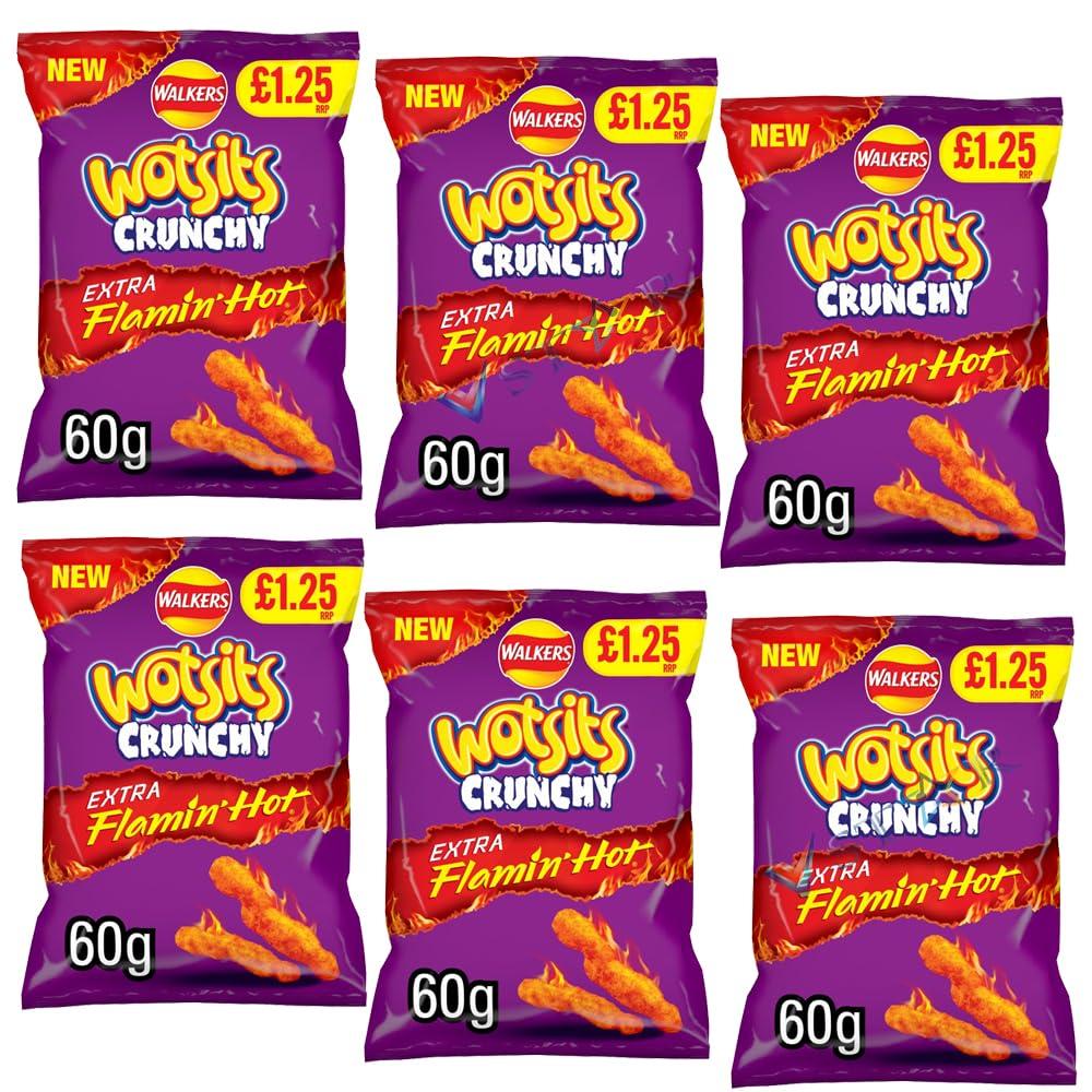 Walkers New Extra Flamin Hot Snacks Extra Hot Xtra Spicy Crisps Multipacks Pm Pack Of
