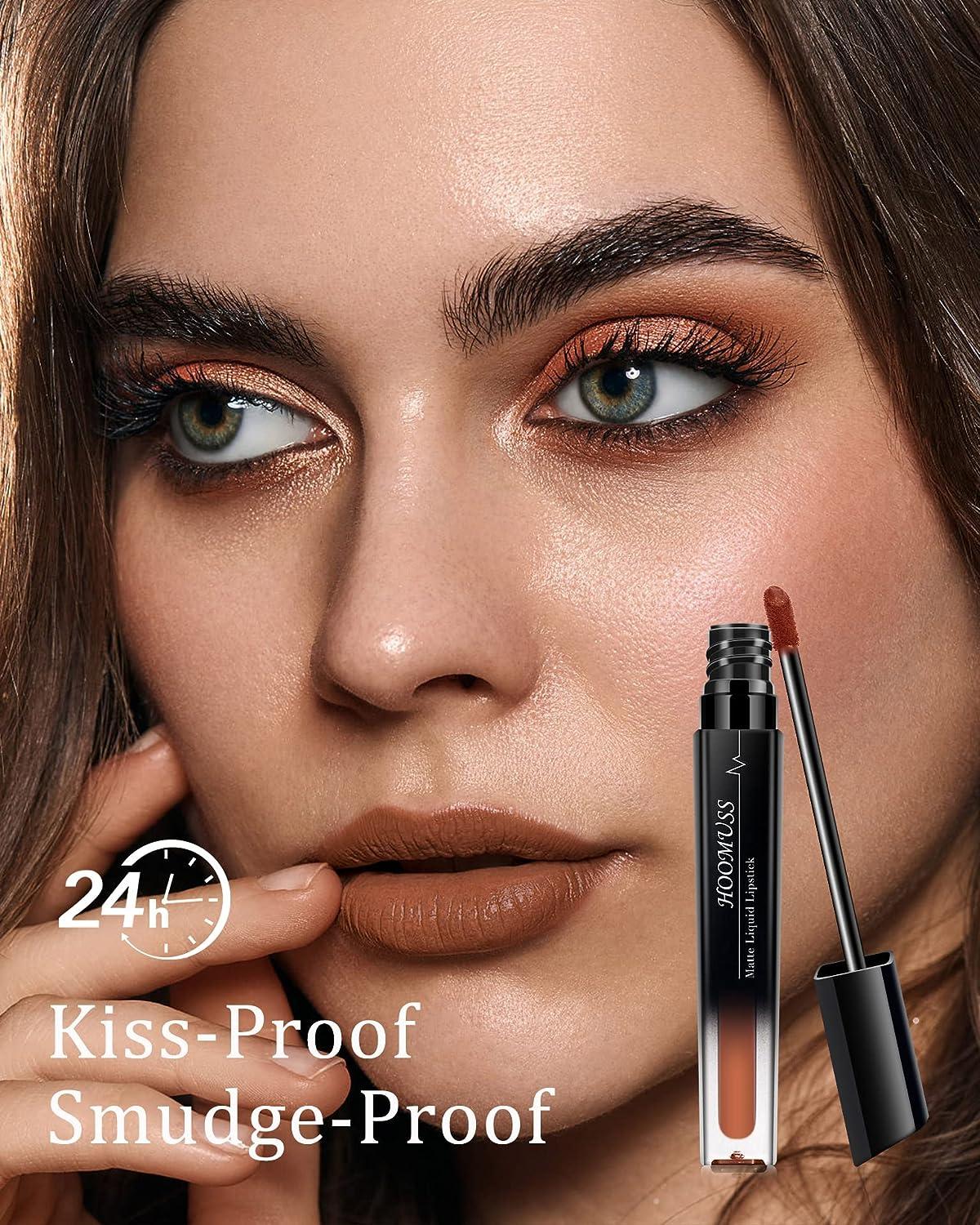 Hoomuss Nude Matte Liquid Lipstick Sandy Storm Long Lasting Smudgeproof Waterproof
