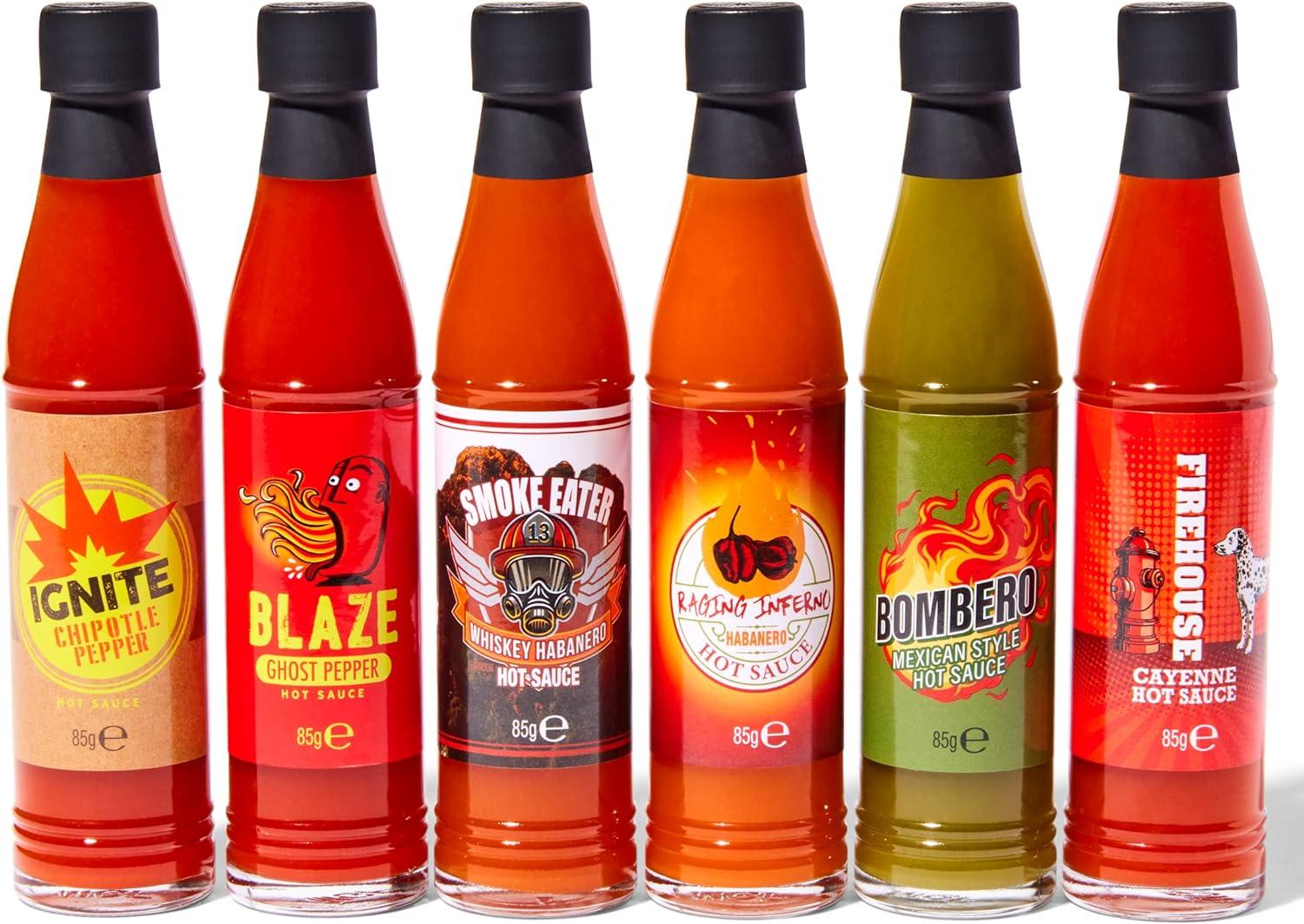 Thoughtfully Gourmet Sound The Alarm Fire Truck Hot Sauce Gift Set Flavors Include Ghost Pepper