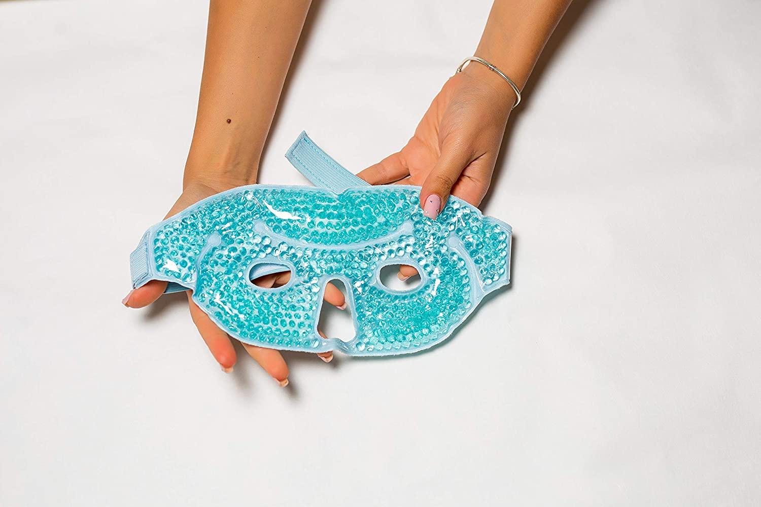 Hot Cold Therapy Gel Face Mask For Migraine Headache Relief Ice Facial Mask For Stress And