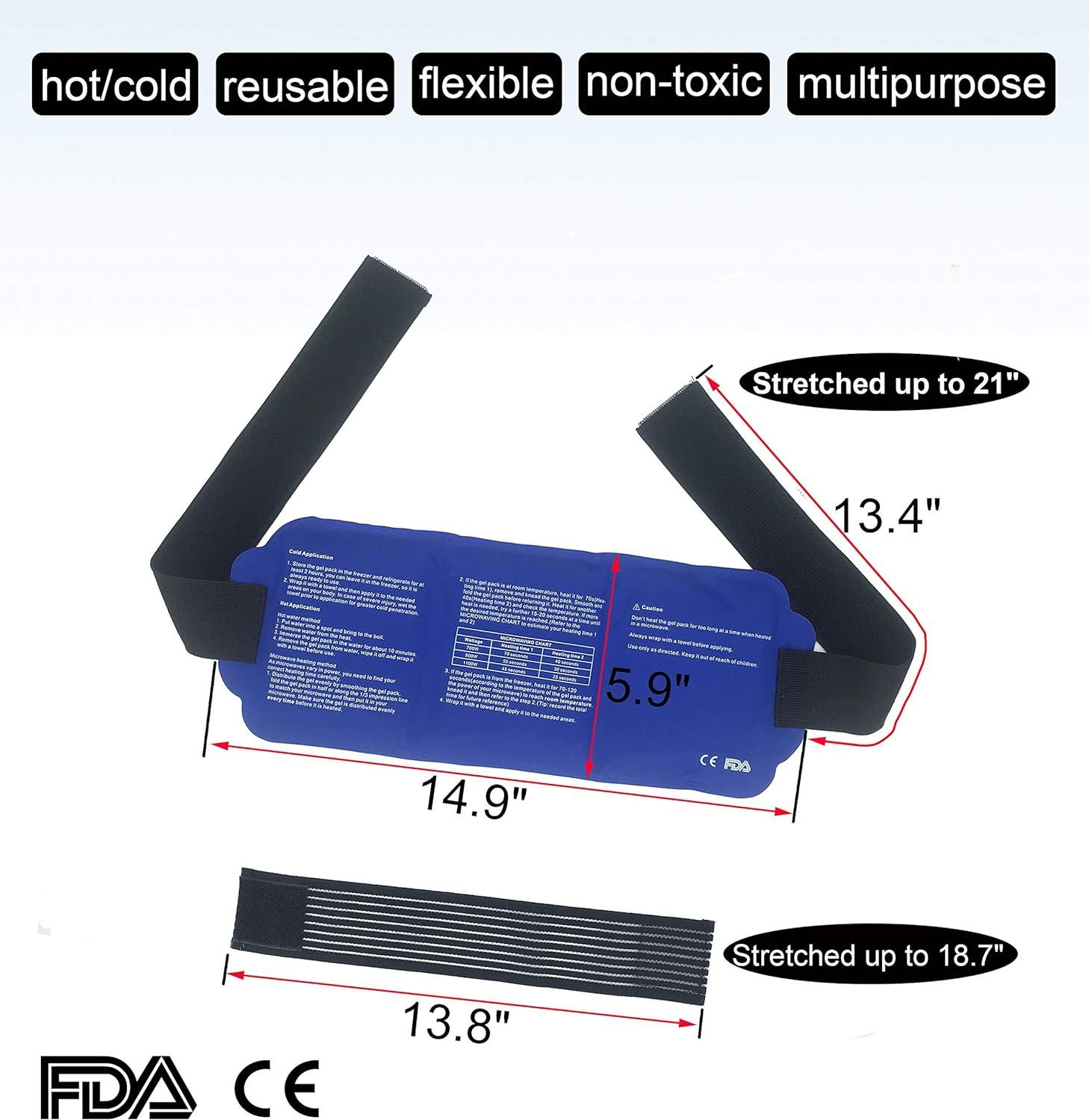 Koo Care Large Ice Pack Gel Hot Cold Therapy Wrap Shoulder Waist Back Thigh Knee Ankle