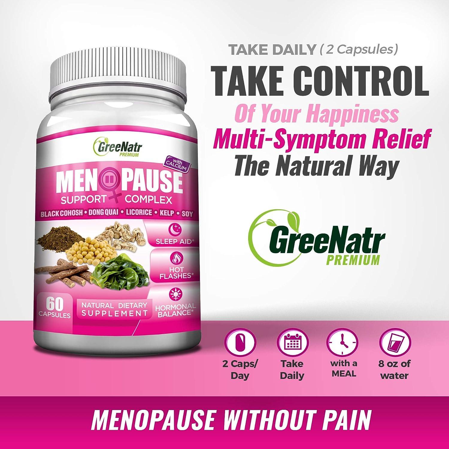 Herbal Menopause Support Complex For Hot Flashes Night Sweats Mood Swings Relief Promotes
