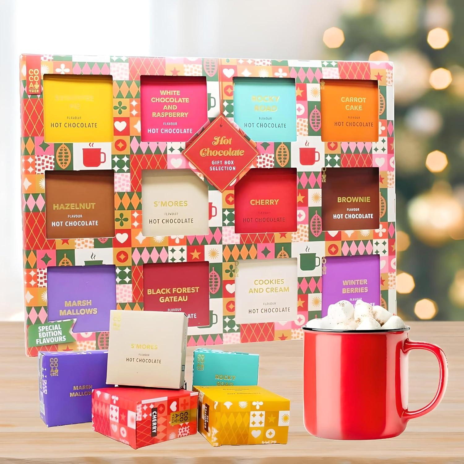 Hot Chocolate Gift Set 12 Pack Assorted Flavours Selection Gift Box Dessert Limited Edition