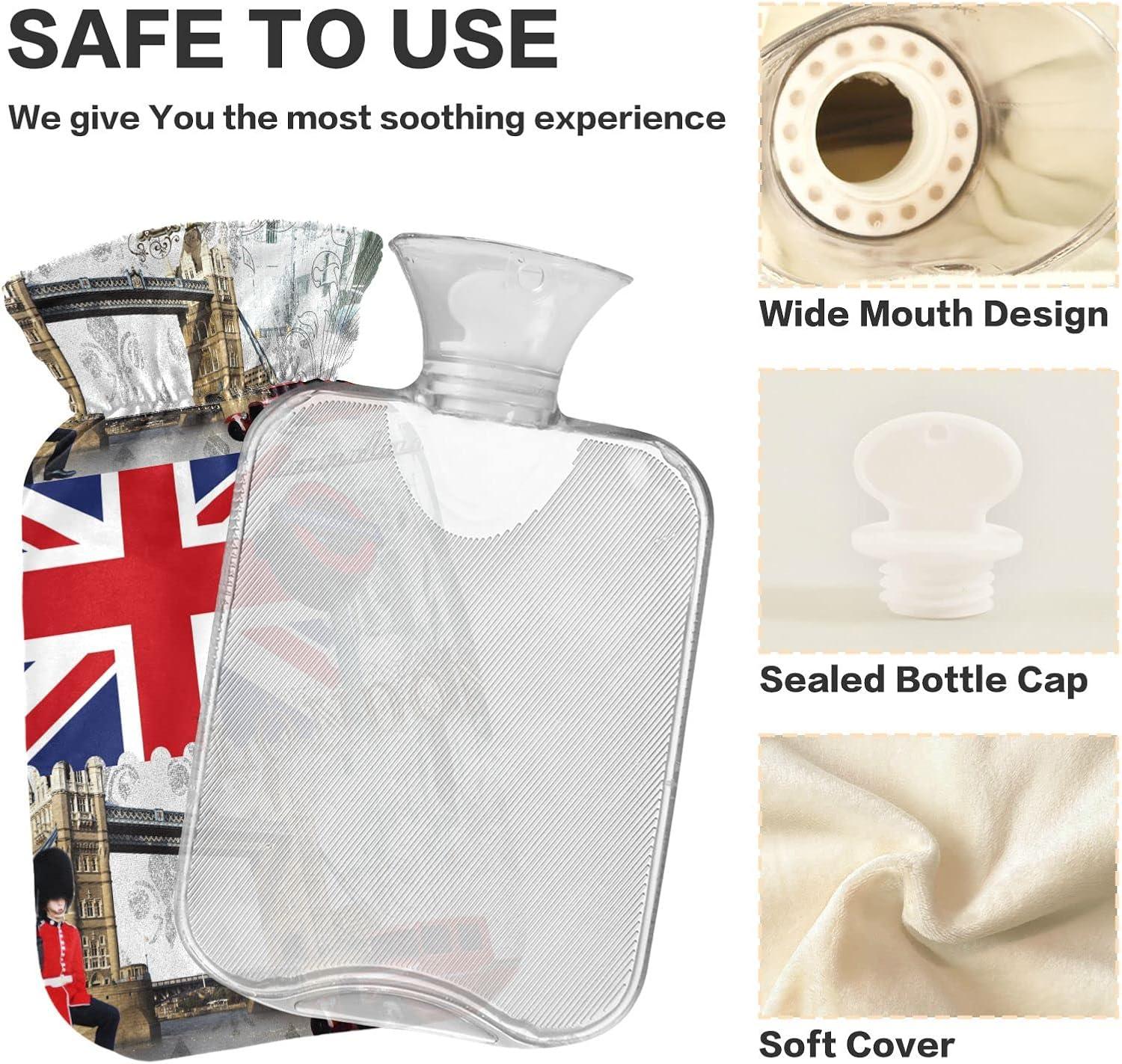 Naanle Tower Bridge London Heat Bottle L Transparent Hot Water Bottle For Bed Hand Feet