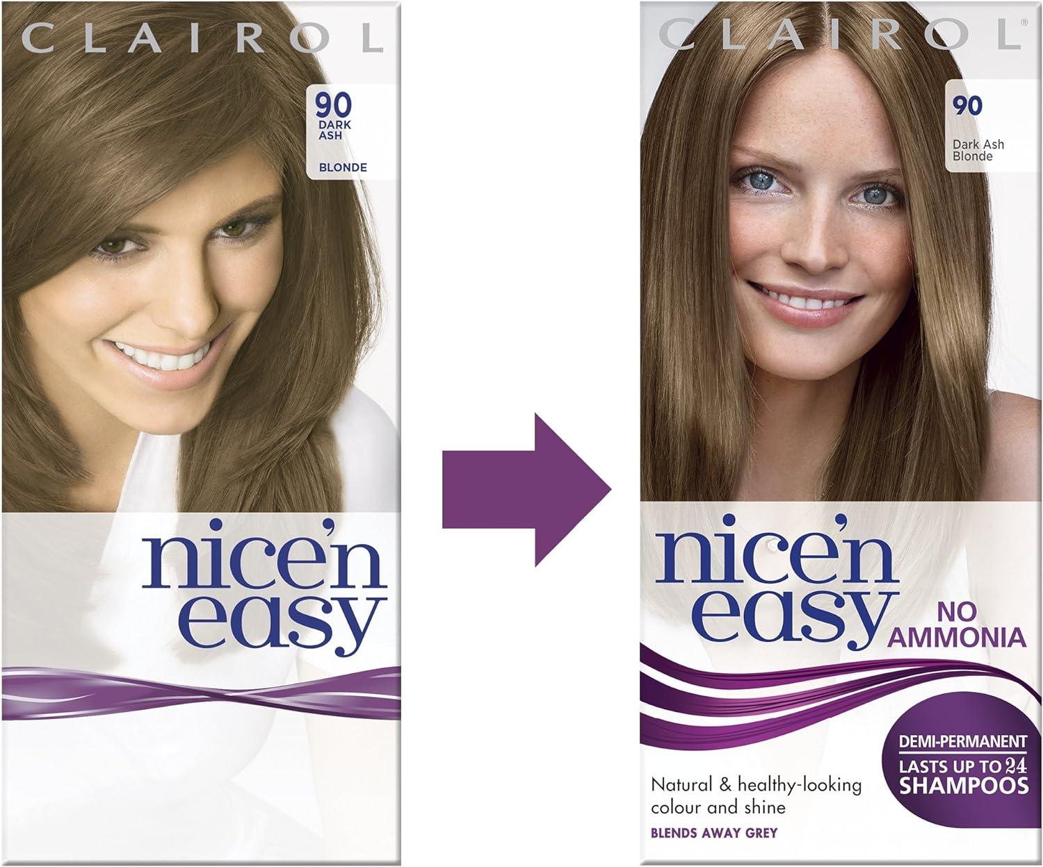 Clairol Nice N Easy No Ammonia Hair Dye Dark Ash Blonde Count