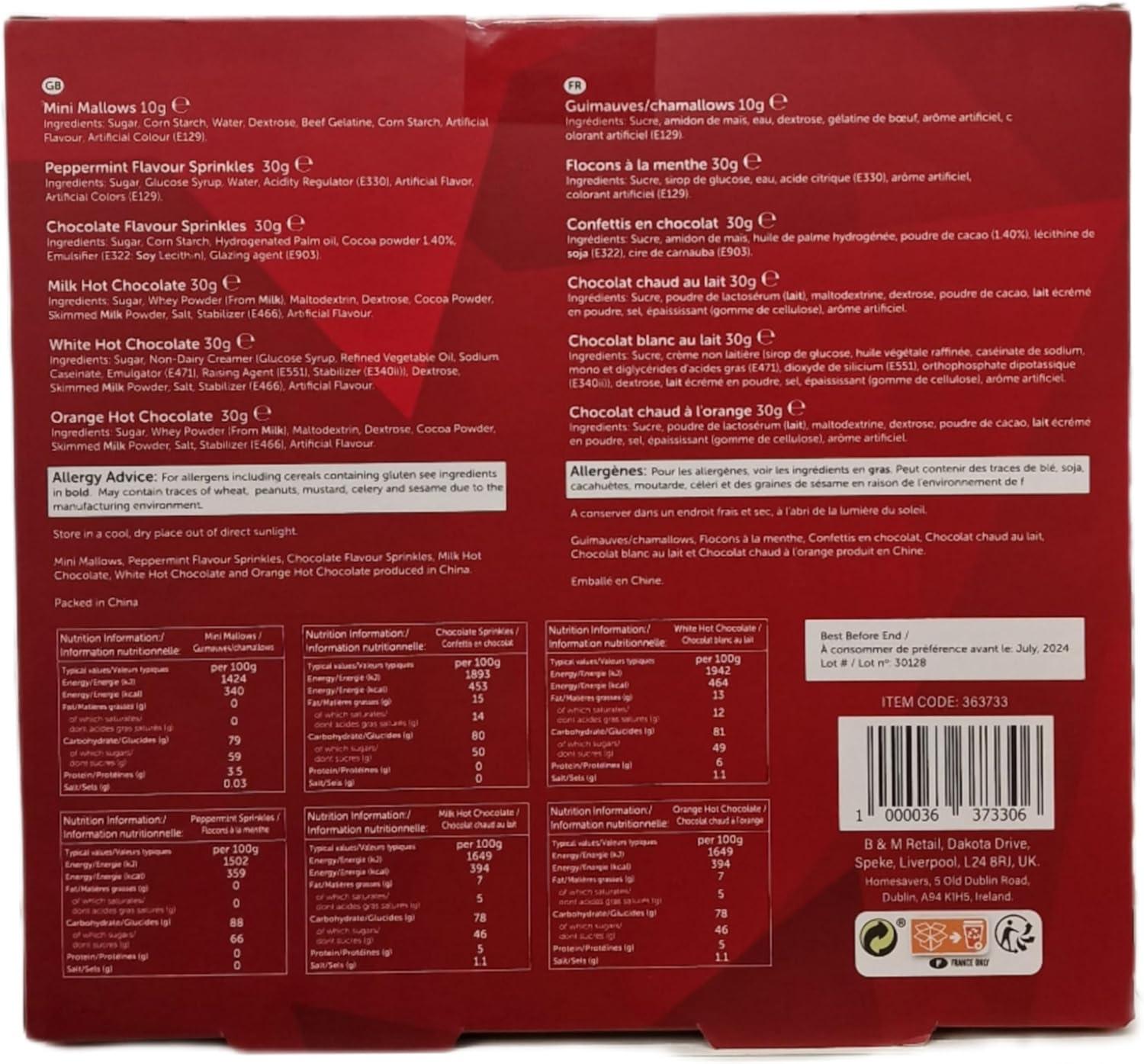 Deluxe Hot Chocolate Kit Gift Set White Milk Orange Flavours With Marshmallows Sprinkles