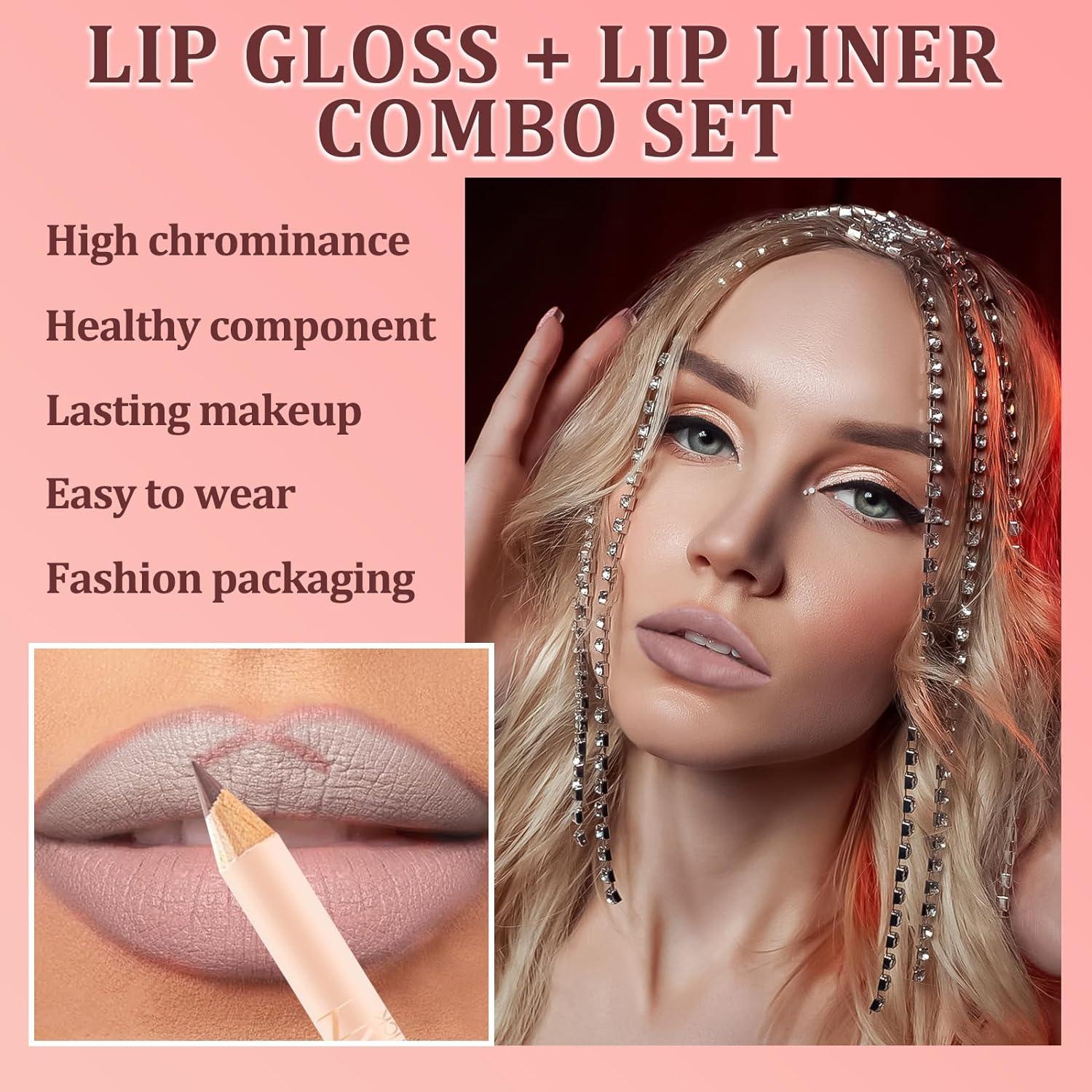 Inbolm Lip Liner And Lipstick Set Nude Lip Liners With Nude Lipstick For Women Nude Lipstick Non