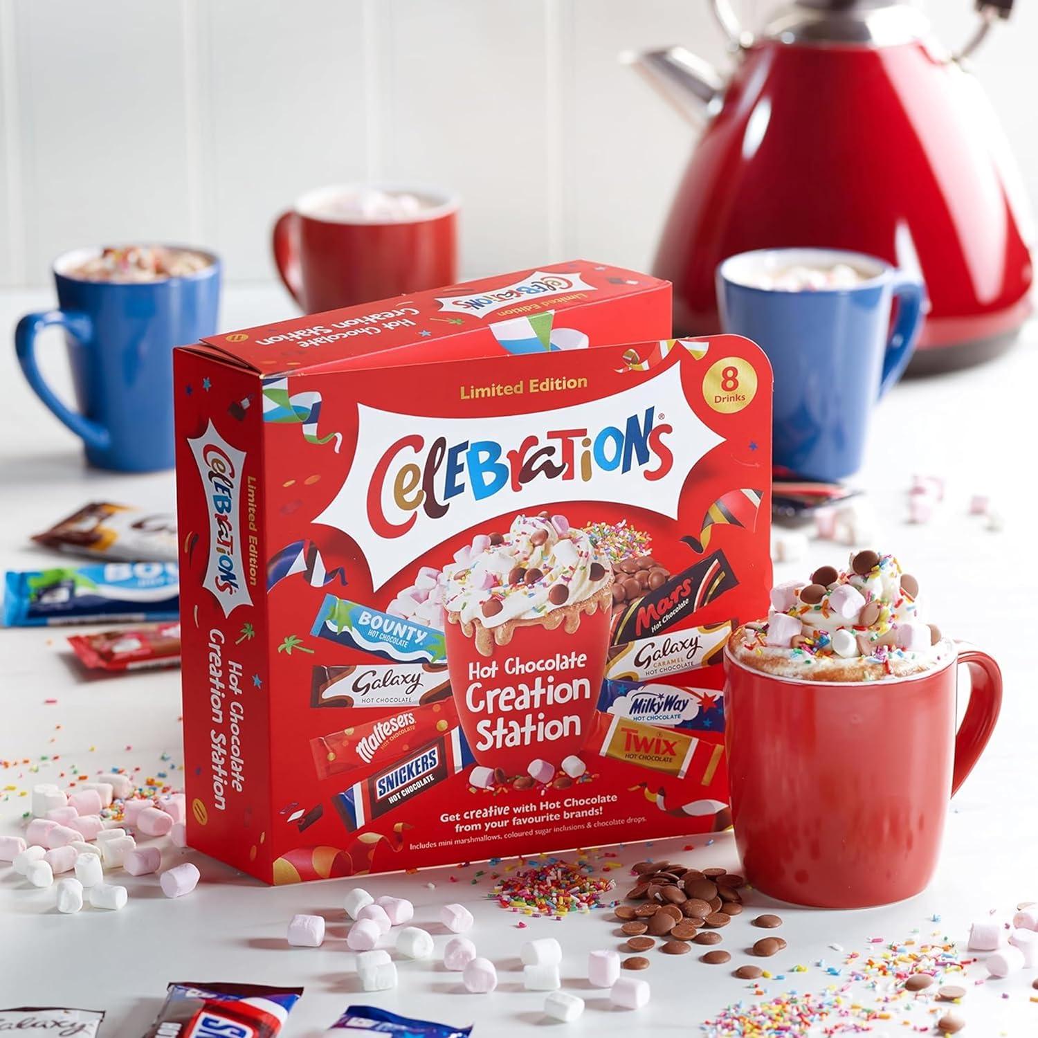 Christmas Celebrations Hot Chocolate Gift Box Limited Edition Sachets Toppings Creation