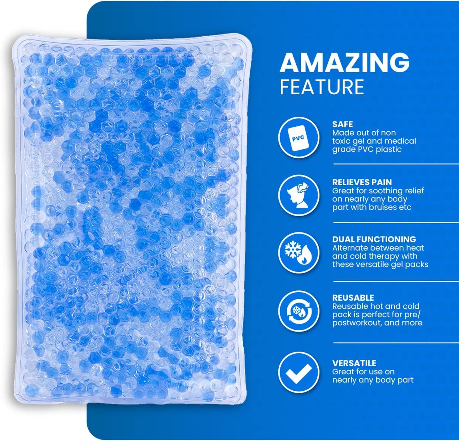 Reusable Gel Ice Packs Pack Hot Cold Therapy For Injuries Swelling Pain Relief
