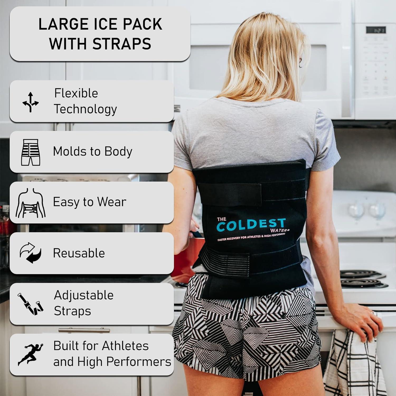 Large Flexible Gel Ice Pack Wrap With Straps For Hot Cold Therapy Pain Relief For Injuries