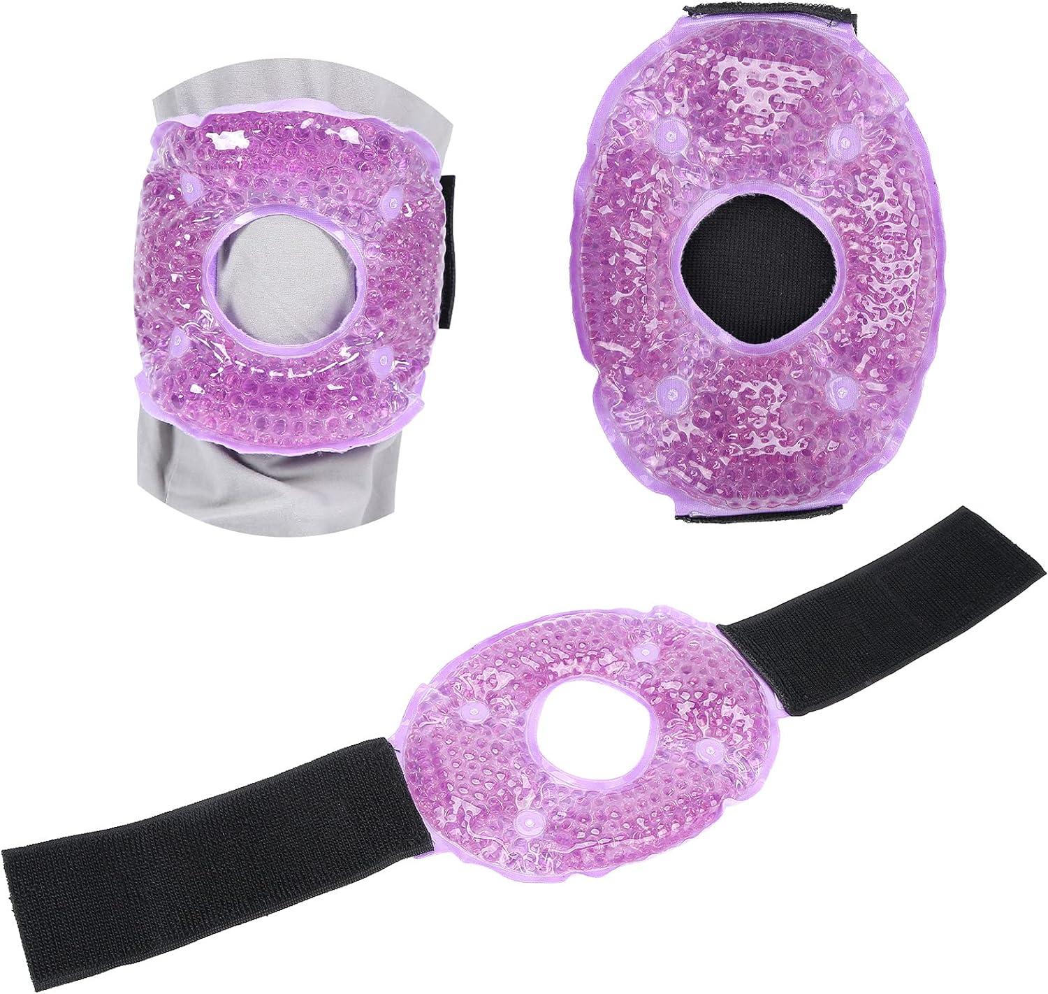 Knee Ice Packs For Pain Relief Hot Cold Therapy Wrap With Plush Backing Reusable Gel Beads