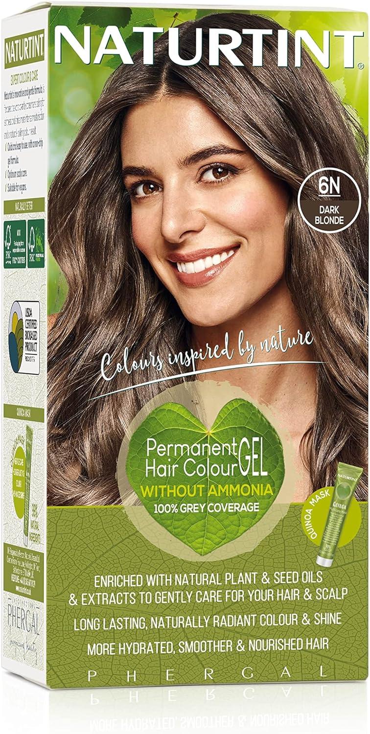 Naturtint 6N Dark Blonde Permanent Hair Colour Ammonia Free Long Lasting Grey Coverage With