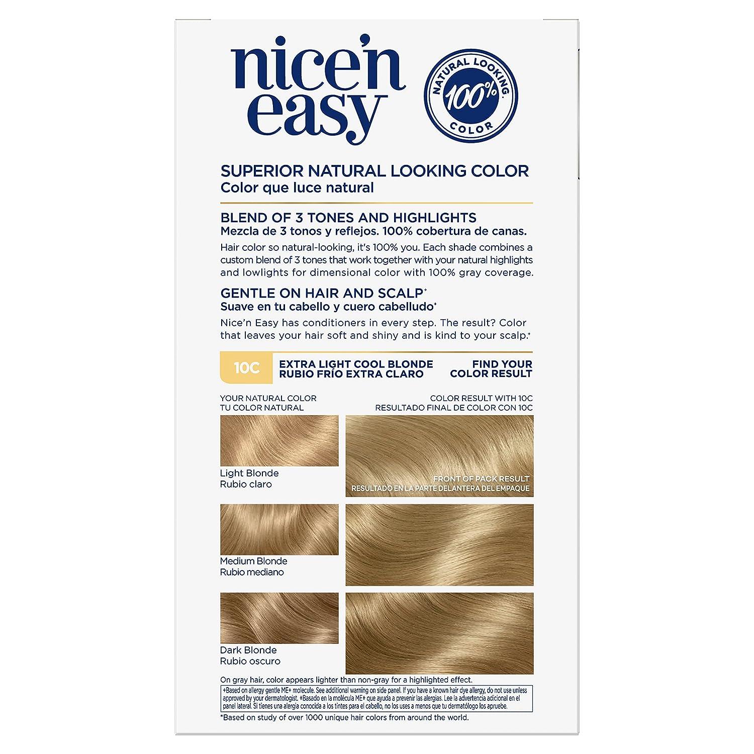 Clairol Nice N Easy C Extra Light Cool Blonde Permanent Hair Dye Fl Oz Buy Now With