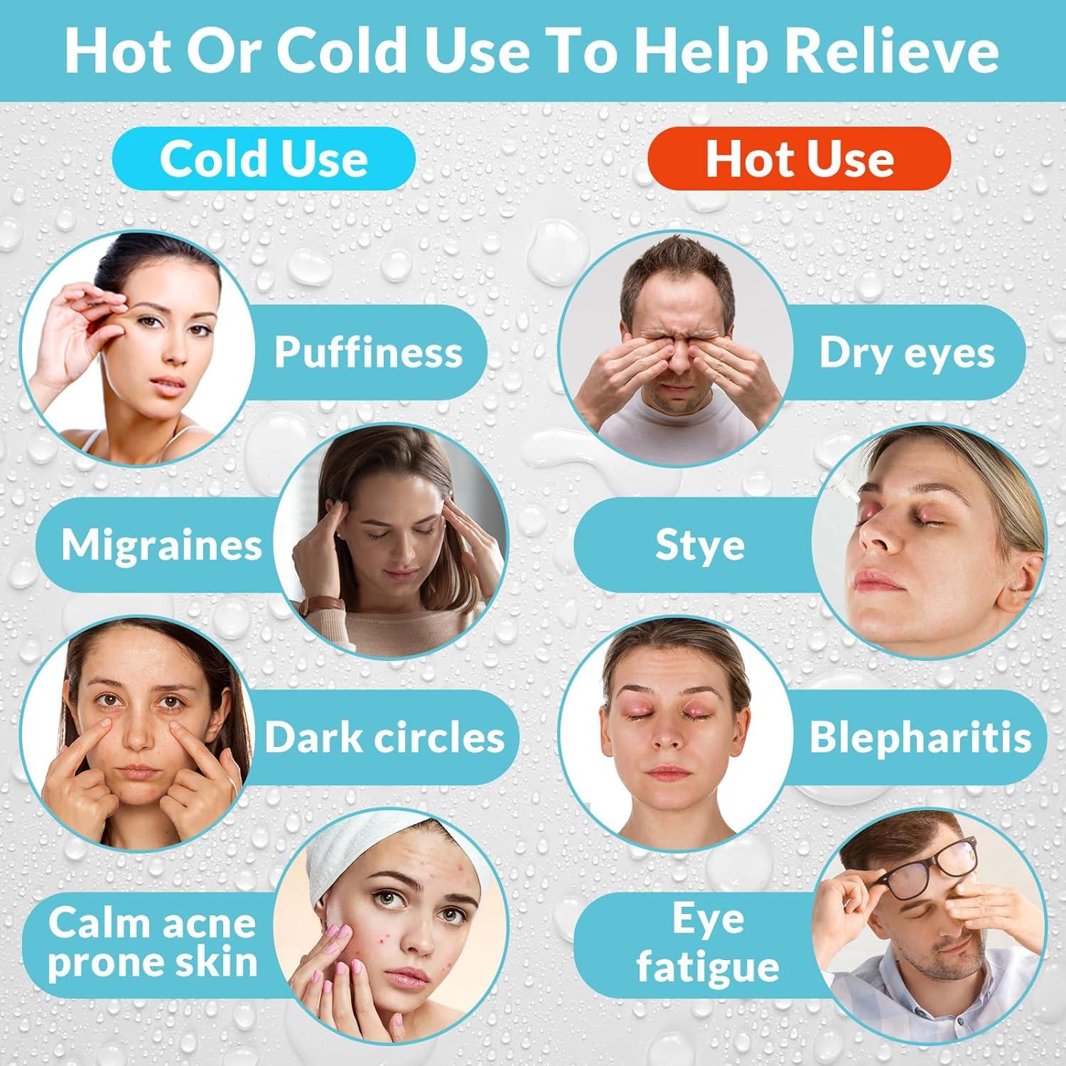 MIVORA Cooling Gel Mask For Puffy Eyes Hot Cold Therapy For Migraine Headache Dark Circles