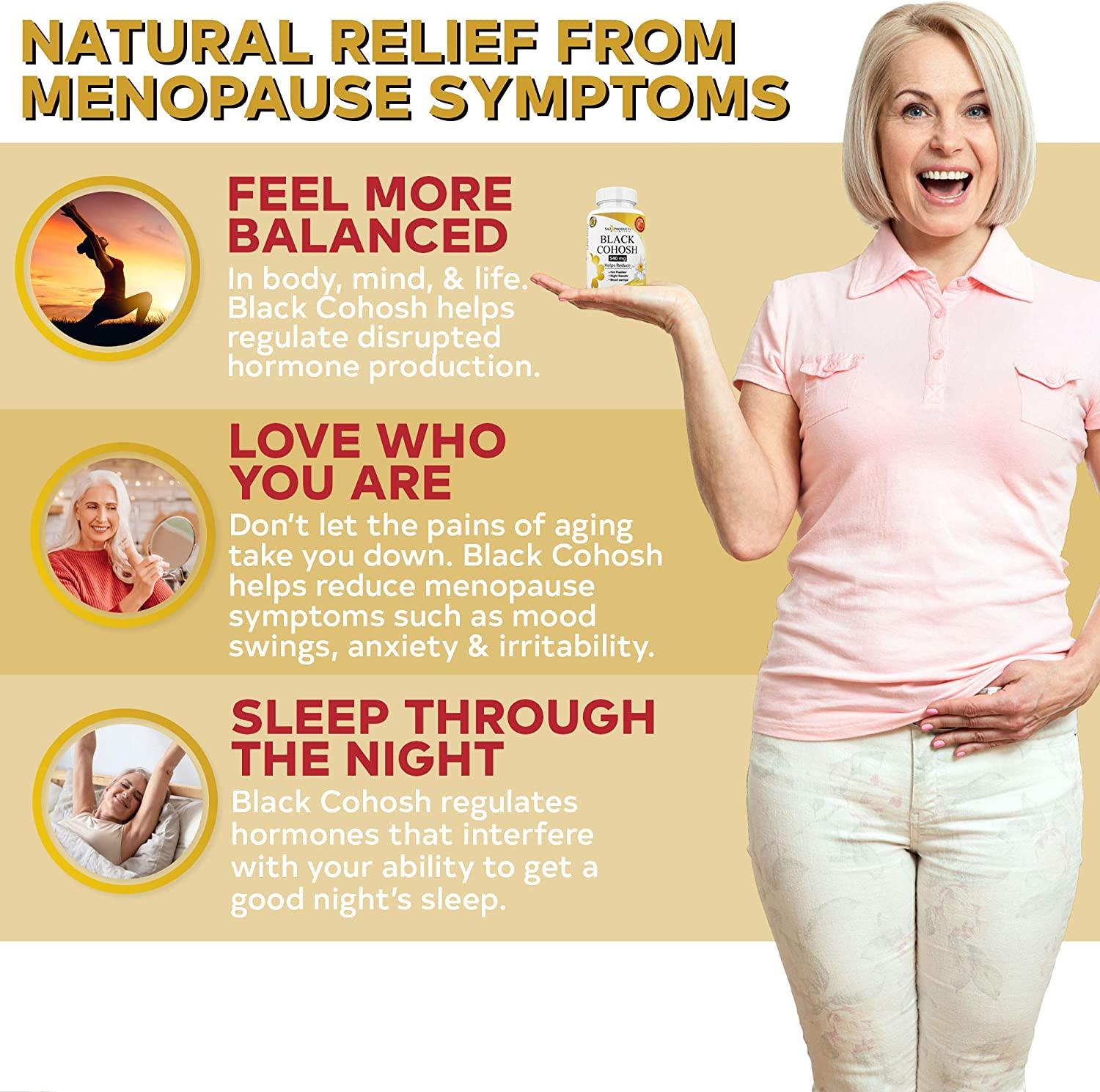 Black Cohosh Menopause Complex Relief From Hot Flashes Night Sweats Mood Swings Hormone