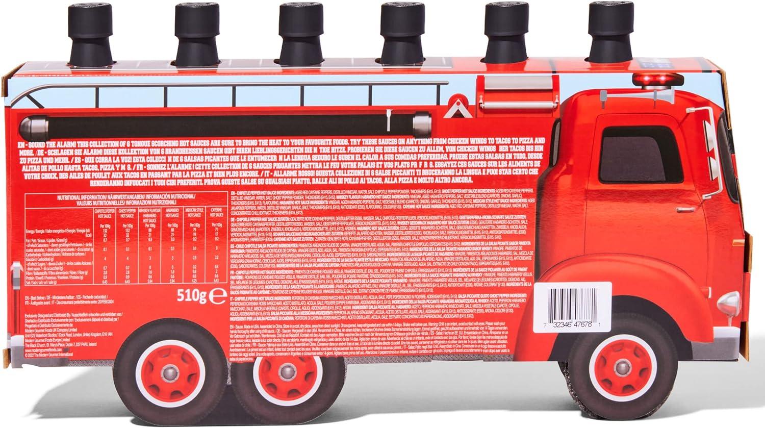 Thoughtfully Gourmet Sound The Alarm Fire Truck Hot Sauce Gift Set Flavors Include Ghost Pepper