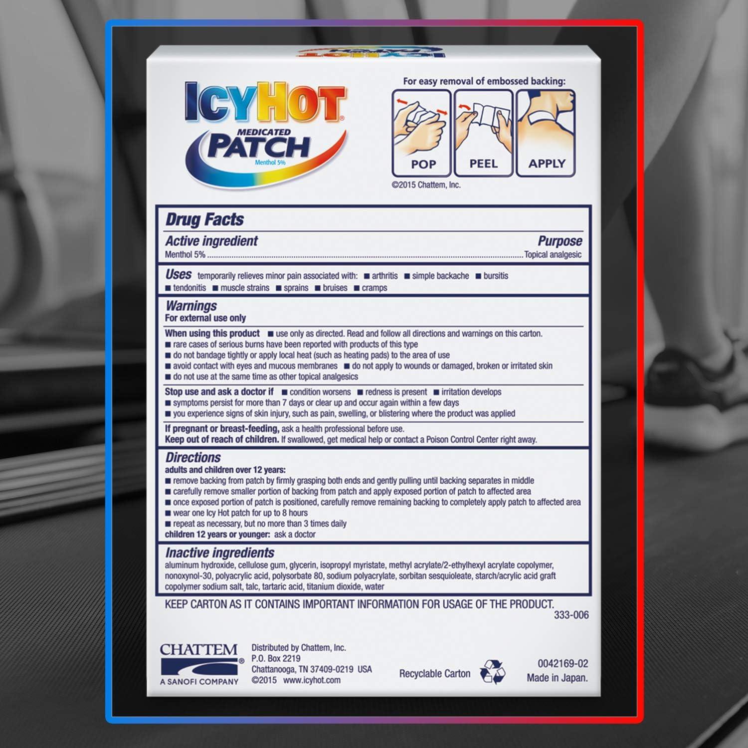 Icy Hot Extra Strength Pain Relief Patch For Arm Neck Leg Patches Buy Now With Express