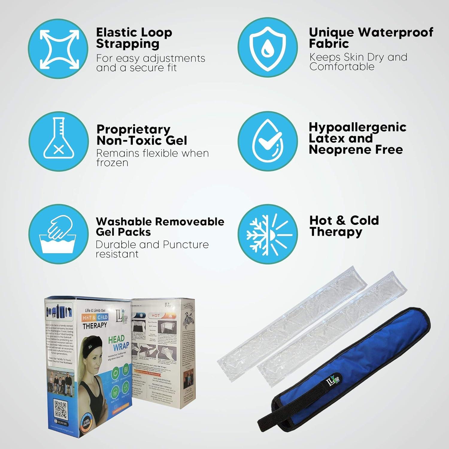 Hot Cold Therapy Wrap For Headache Relief Migraine Dental Pain Patella Tendon Sinus Pressure