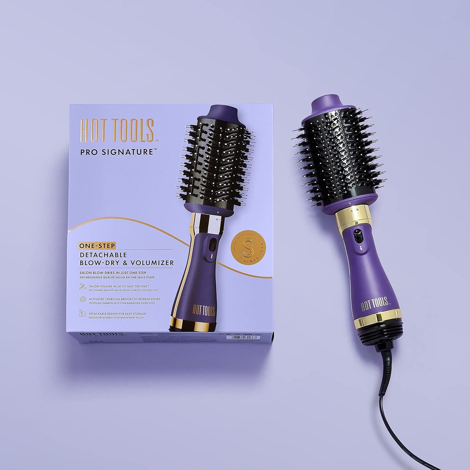 Hot Tools Pro Signature One Step Detachable Blow Dry Volumizer Activated Charcoal Bristles