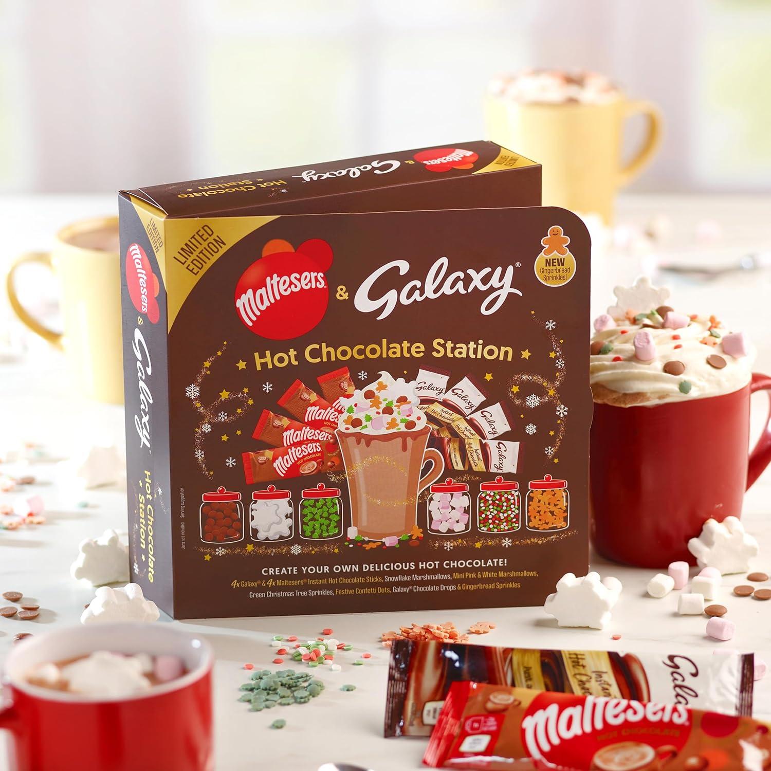 Maltesers Galaxy Hot Chocolate Station Gift Set Hot Chocolate Sachets 6 Toppings
