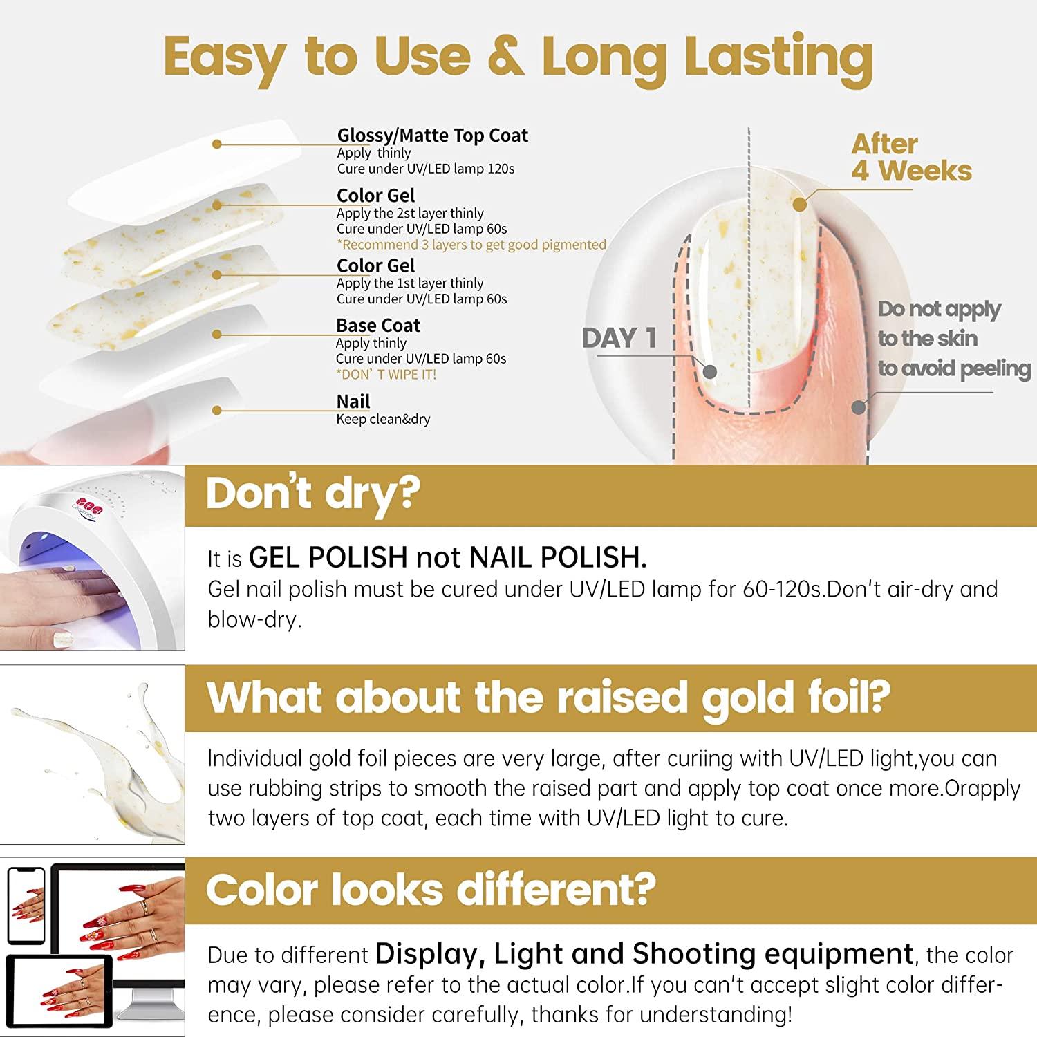 Ytd Likomey Nude Gel Nail Polish Ml French Jelly Milky White With Gold Foil Uv Varnish For