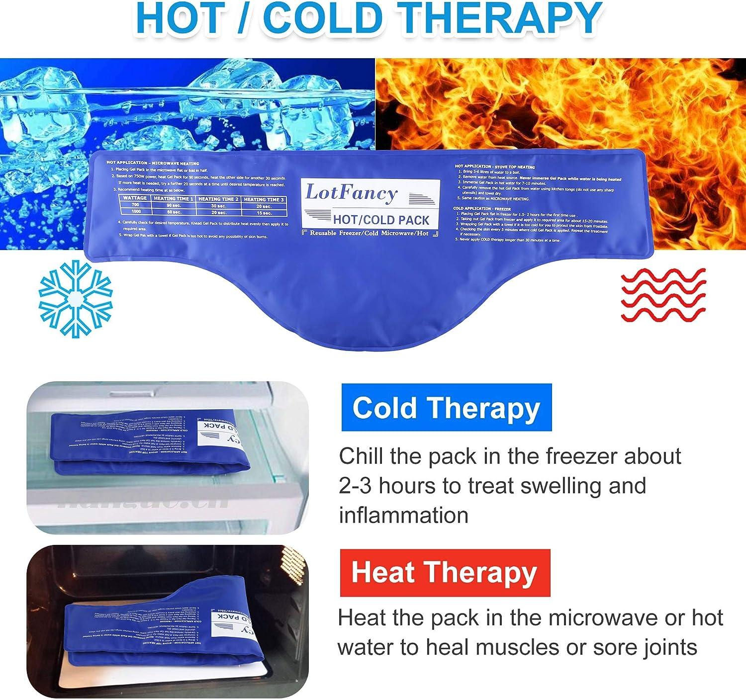 LotFancy Neck Ice Pack Wrap Hot Cold Therapy For Shoulders Cervical Medical Cooling Gel