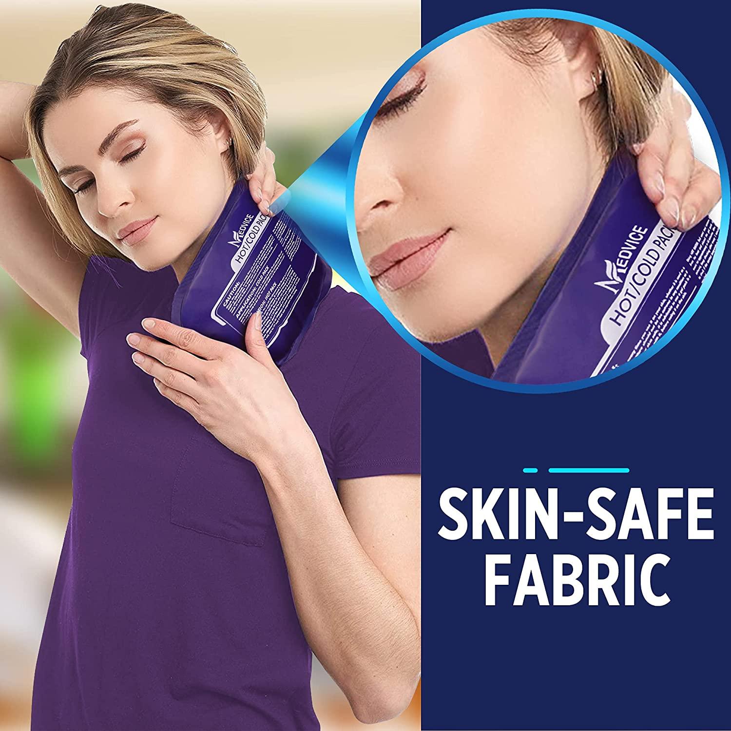 Medvice 2 Reusable Hot Cold Ice Packs For Injuries Pain Relief Gel Wraps For Knees Back