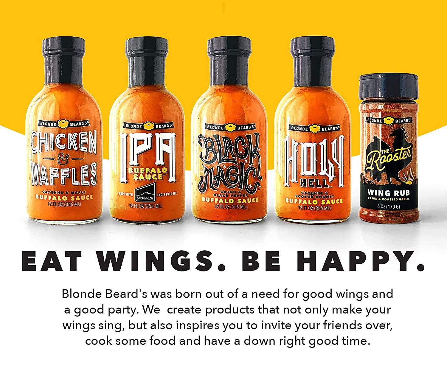 Blonde Beard S Chicken Waffles Buffalo Sauce Mild Medium Slightly Spicy Sweet Ideal For