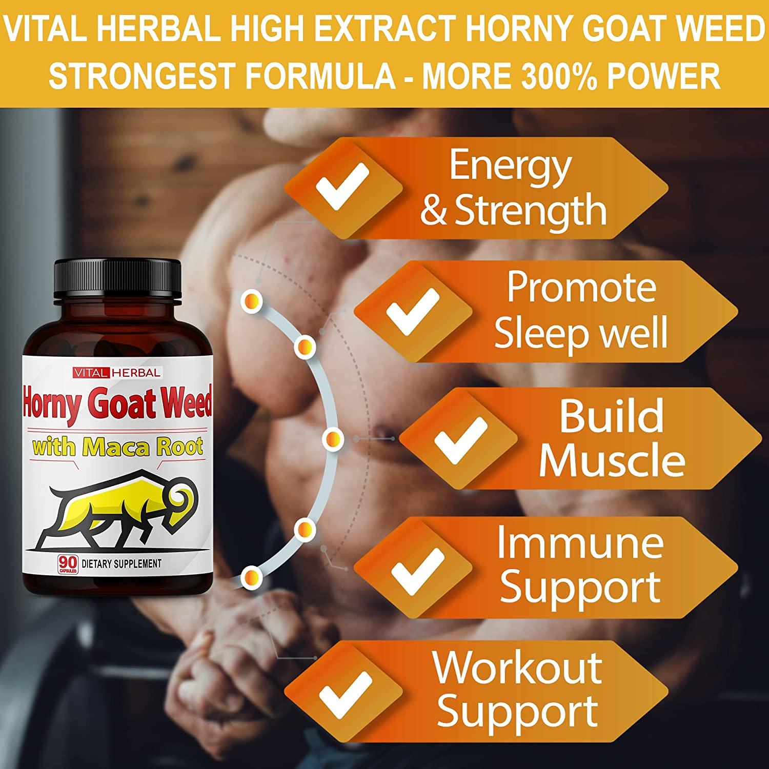 Horny Goat Weed Capsules Mg Maximum Strength With Maca Tribulus Ashwagandha Tongkat Ali