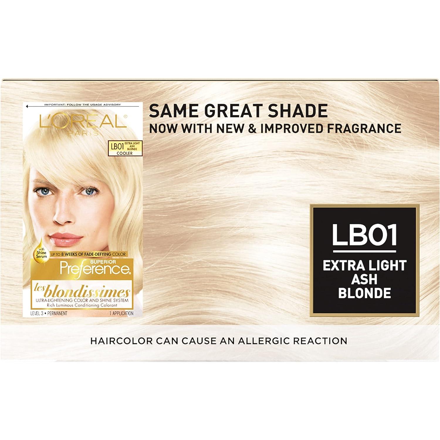 L Oreal Paris Superior Preference Fade Defying Hair Color LB Extra Light Ash Blonde Pack