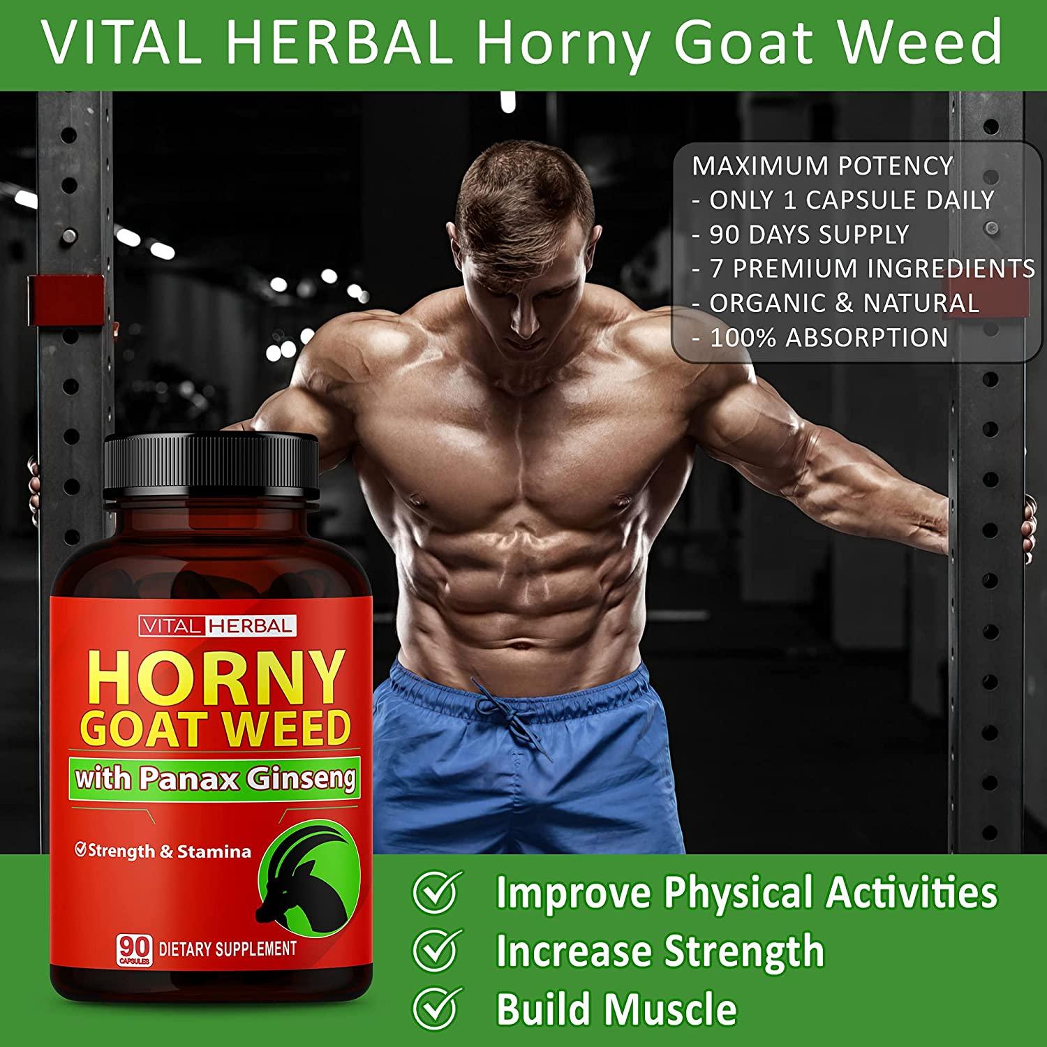 Ultra Horny Goat Weed With Panax Ginseng Capsules Mg Strength Energy Stamina For Men