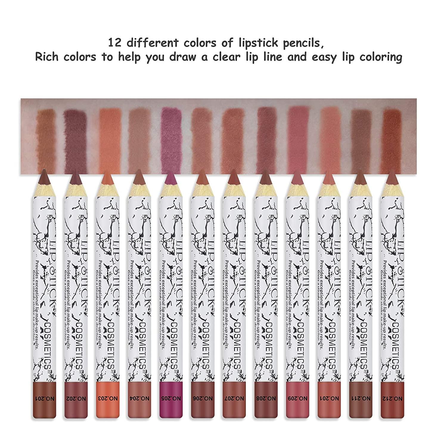 Ownest 12 Piece Lip Liner Pen Set Matte Nude Lip Liner Pencil Kit For High Pigment And Sexy