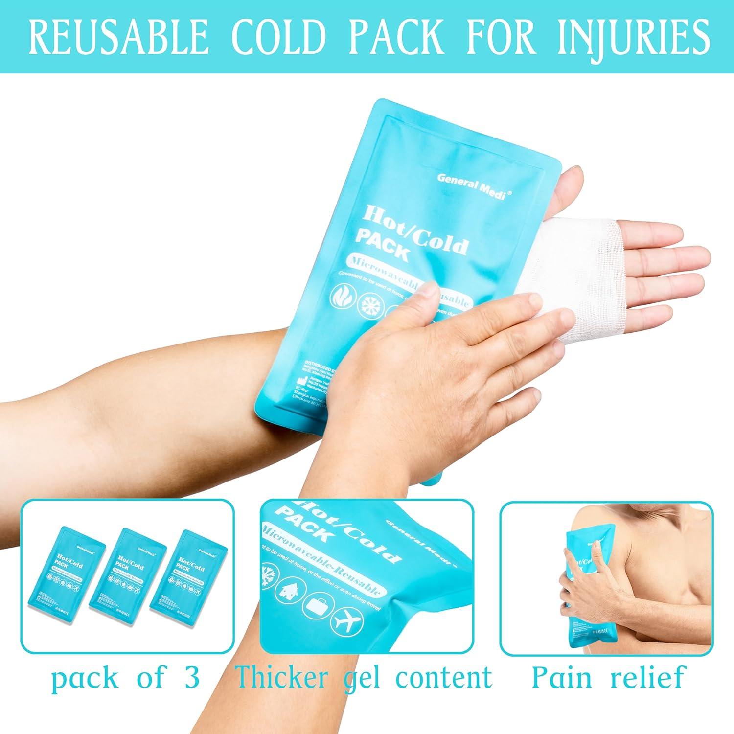 General Medi Hot Cold Reusable Gel Pack Compress Wrap Pack Of Great For Migraine Relief