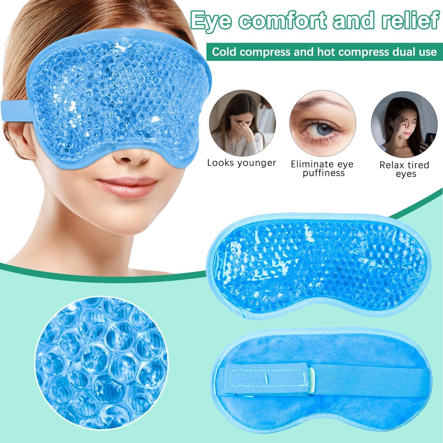 Cooling Face Mask Set With Hot And Cold Gel Packs Reusable Ice Face Mask Cold Compress Migraine