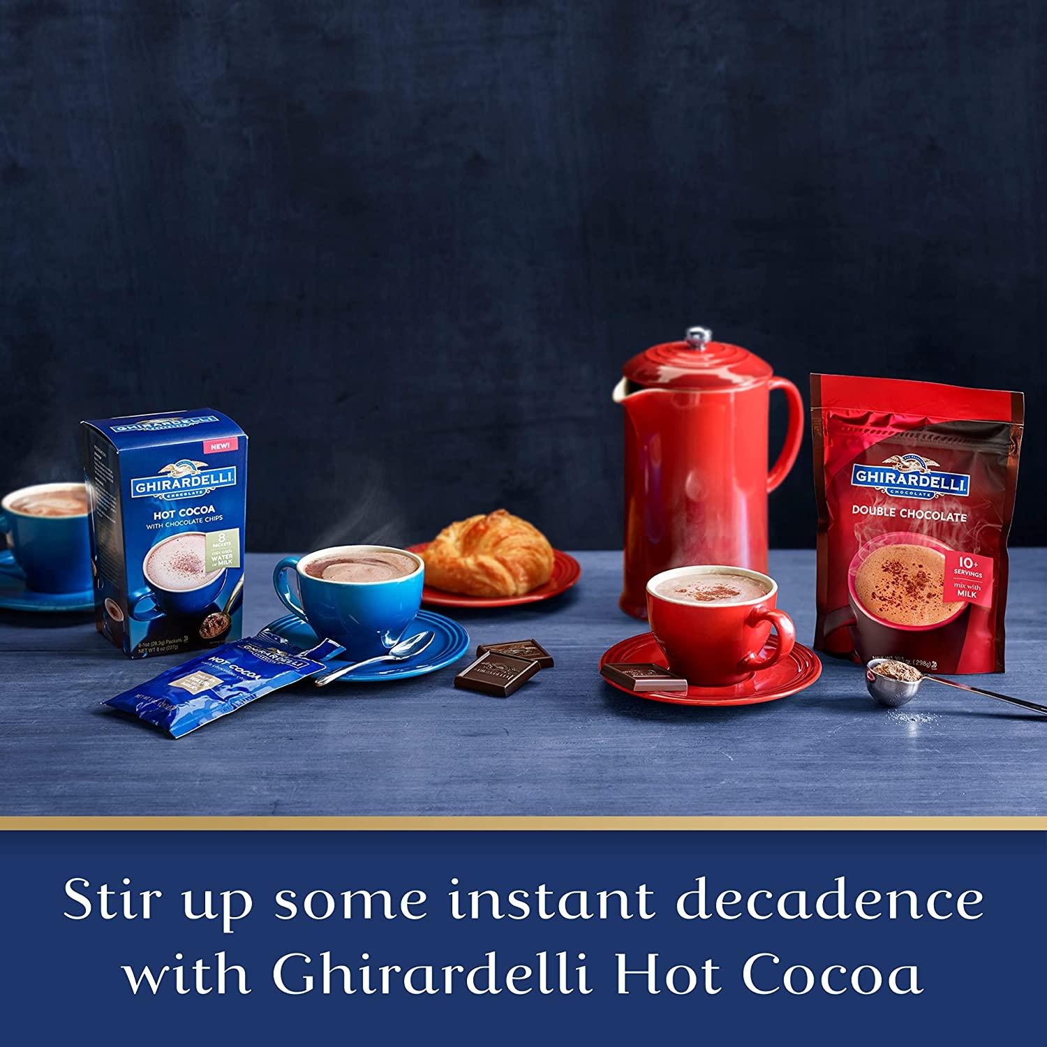 Ghirardelli Double Chocolate Hot Cocoa Mix 0 85 Oz Packets Pack Of 25 With By The Cup Cocoa