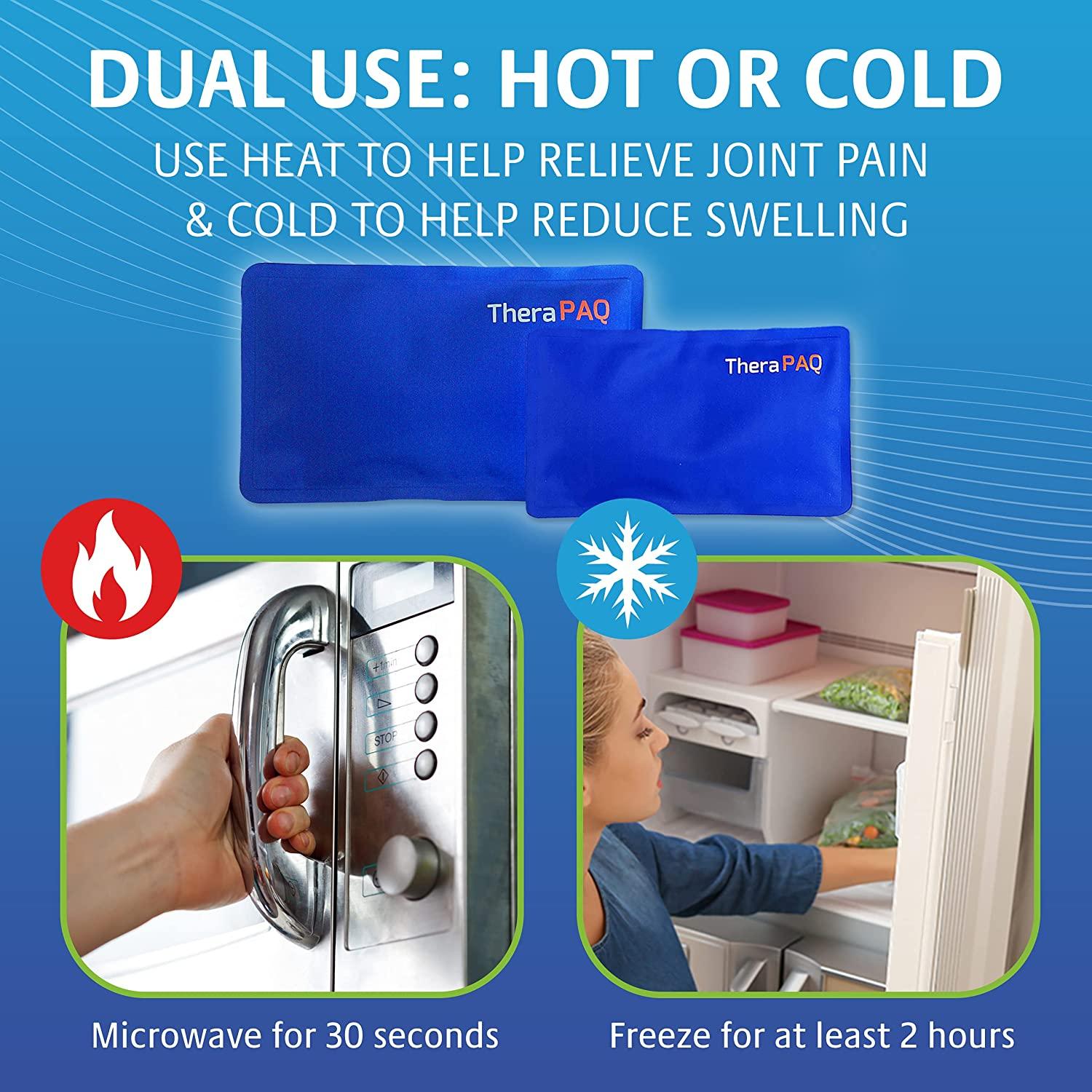 TheraPAQ Ankle Ice Pack Wrap Hot Cold Compression Brace For Injuries Includes 2 Gel Packs