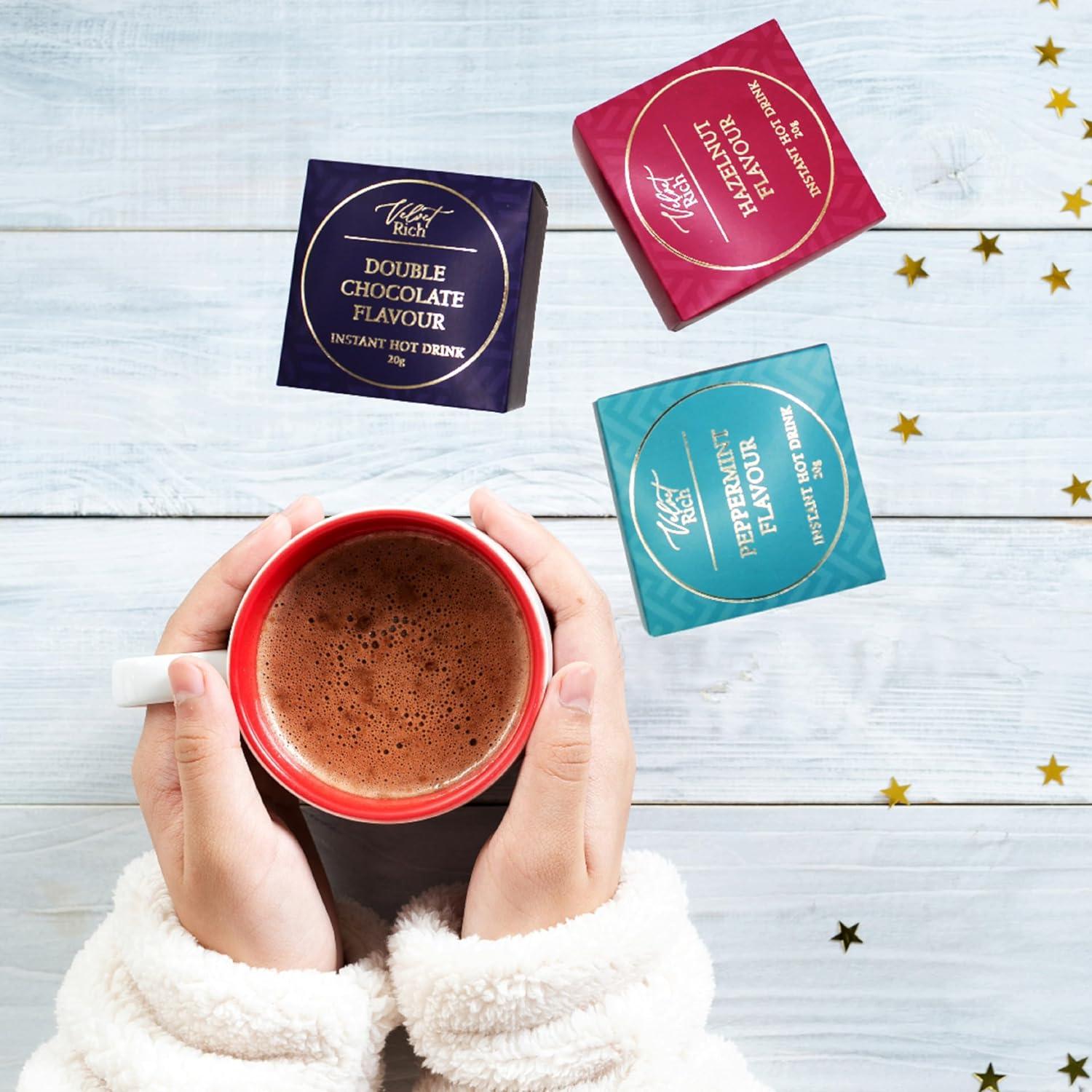 Velvet Rich Hot Chocolate Selection Box 9 Assorted Flavours Ideal Secret Santa Or Stocking