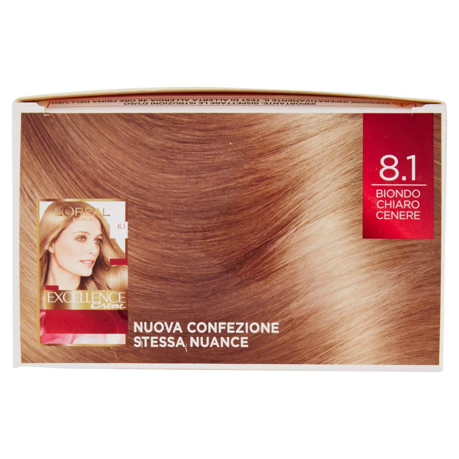 L Or Al Paris Excellence Cr Me 8 1 Cool Blonde Hair Color 100 Gray Coverage 3 Way Care