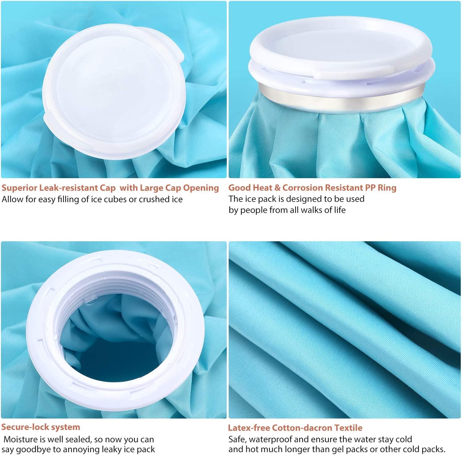 Ice Bag Packs For Injuries Ohuhu 3 Packs 11 9 6 Reusable Ice Bags With 2 Wrap Hot Cold