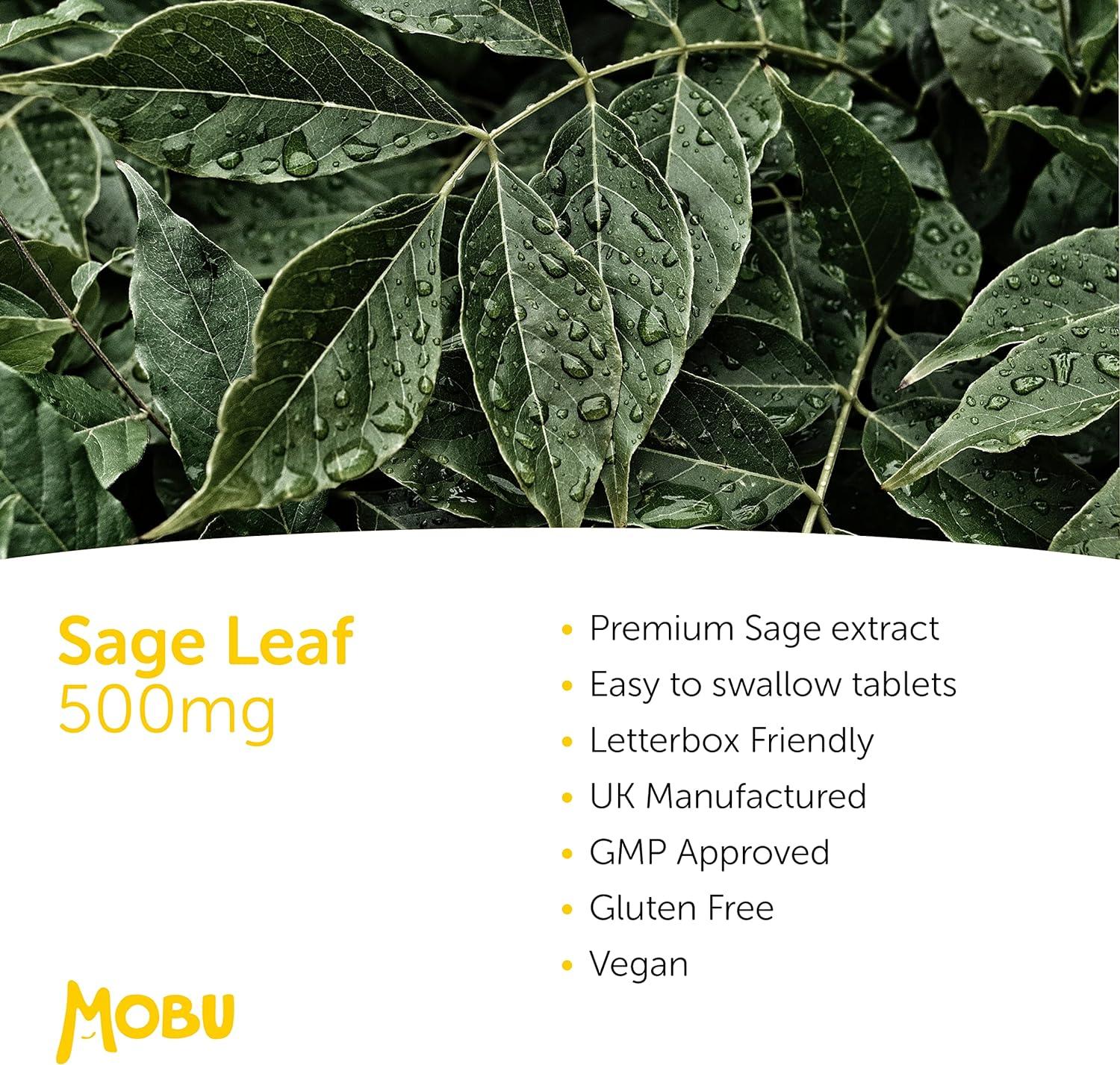 Sage Leaf Mg Tablets For Menopause Relief Hot Flushes Night Sweats Sleep Support