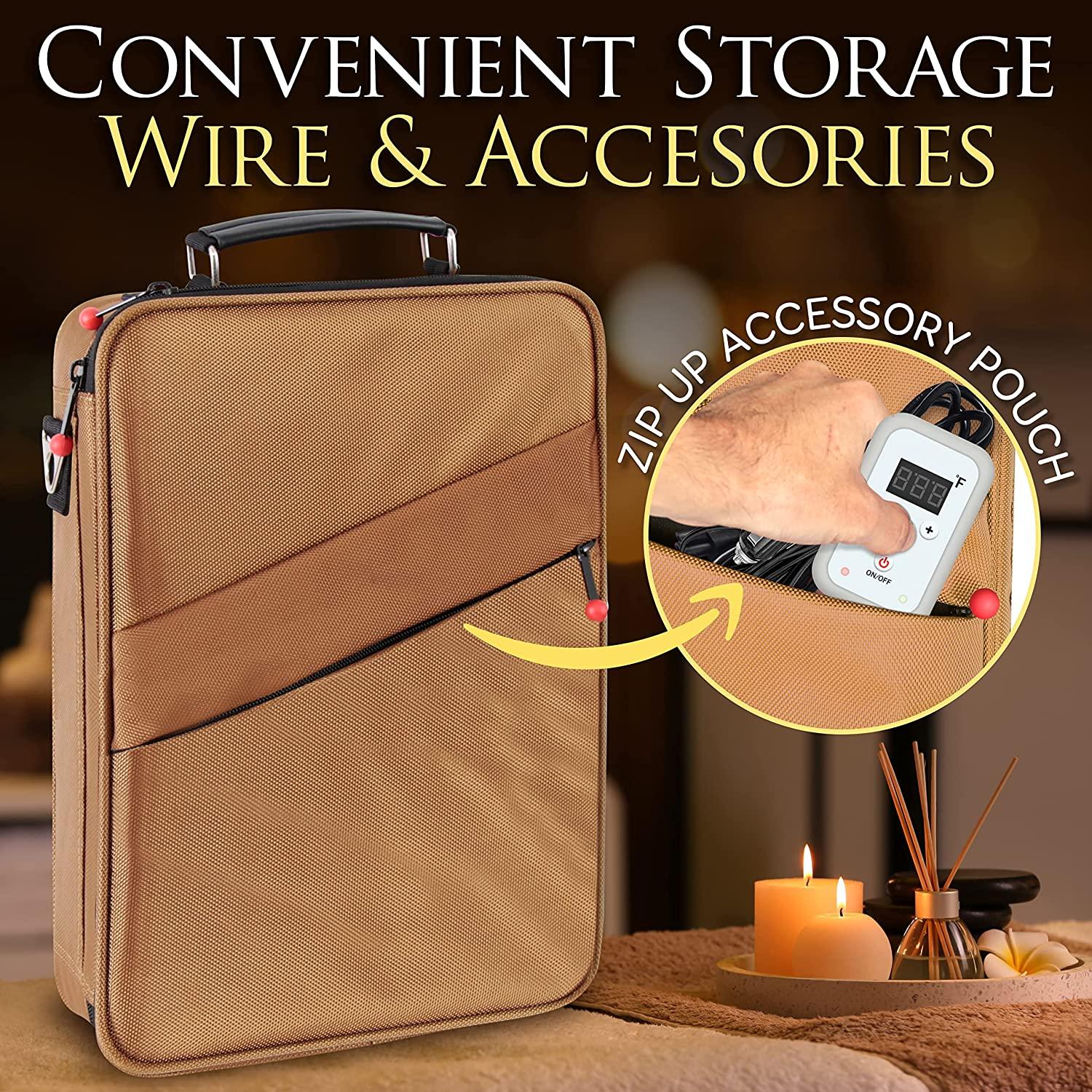 SereneLife Portable Massage Stone Warmer Set Electric Spa Hot Stones Massager With Basalt