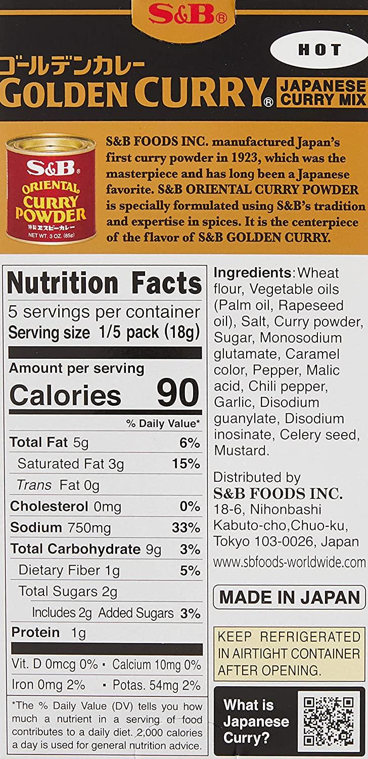 S B Golden Curry Sauce Mix Hot Oz Authentic Japanese Curry Seasoning Buy Now With