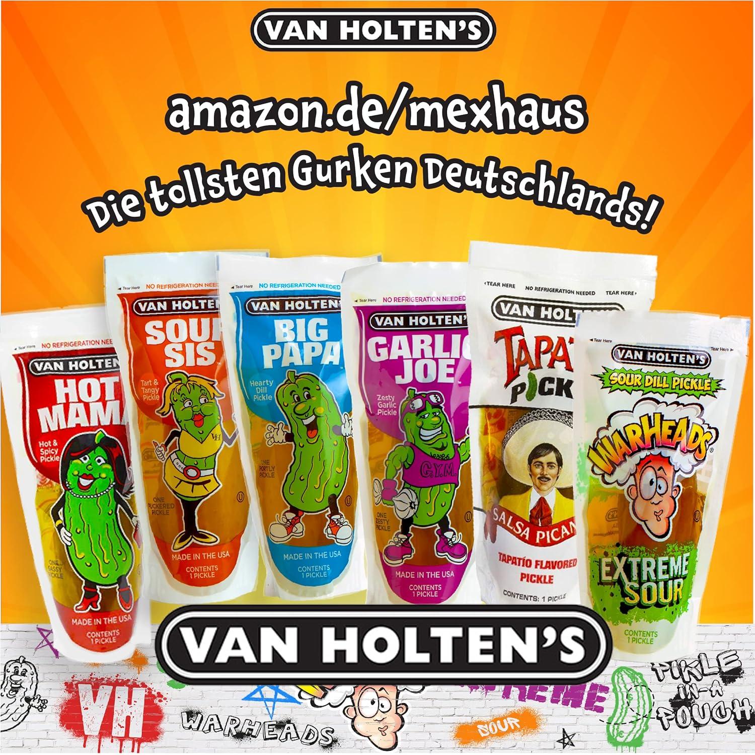 Van Holten Pickle Pouch Set Hot Mama Big Papa Sour Sis Pickles Pack Sour Cucumber Mix