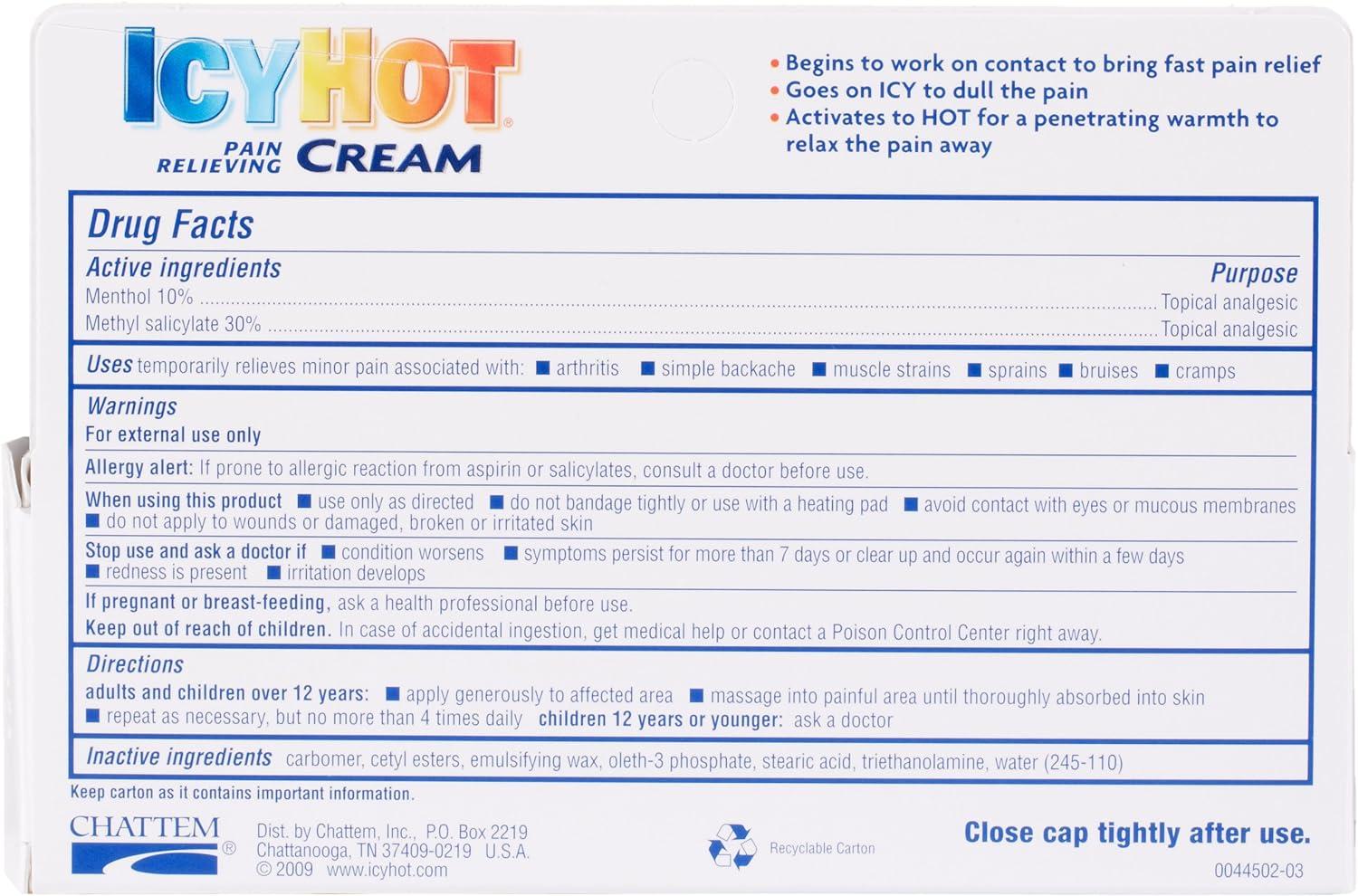 Icy Hot Extra Strength Pain Relieving Cream 3oz Fast Relief Buy Now With Express