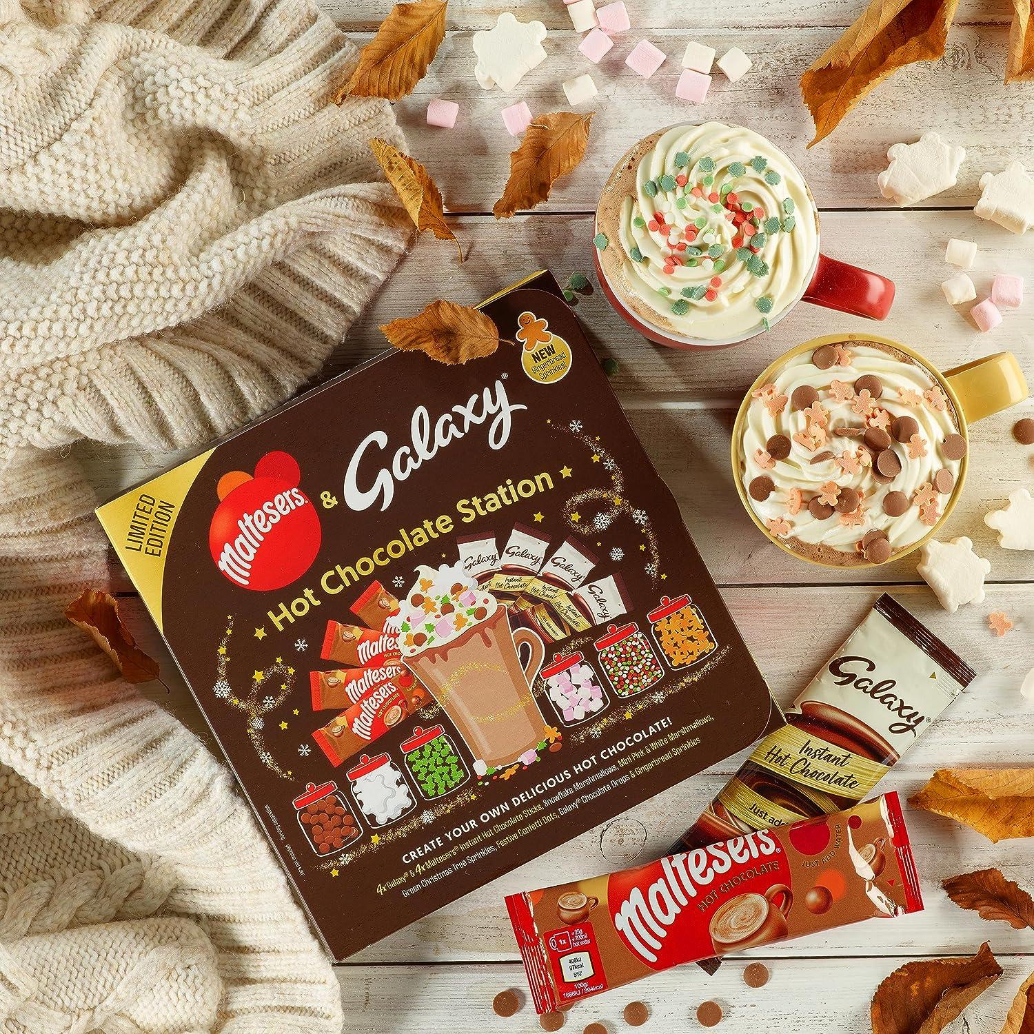 Maltesers Galaxy Hot Chocolate Station Gift Set Hot Chocolate Sachets Toppings